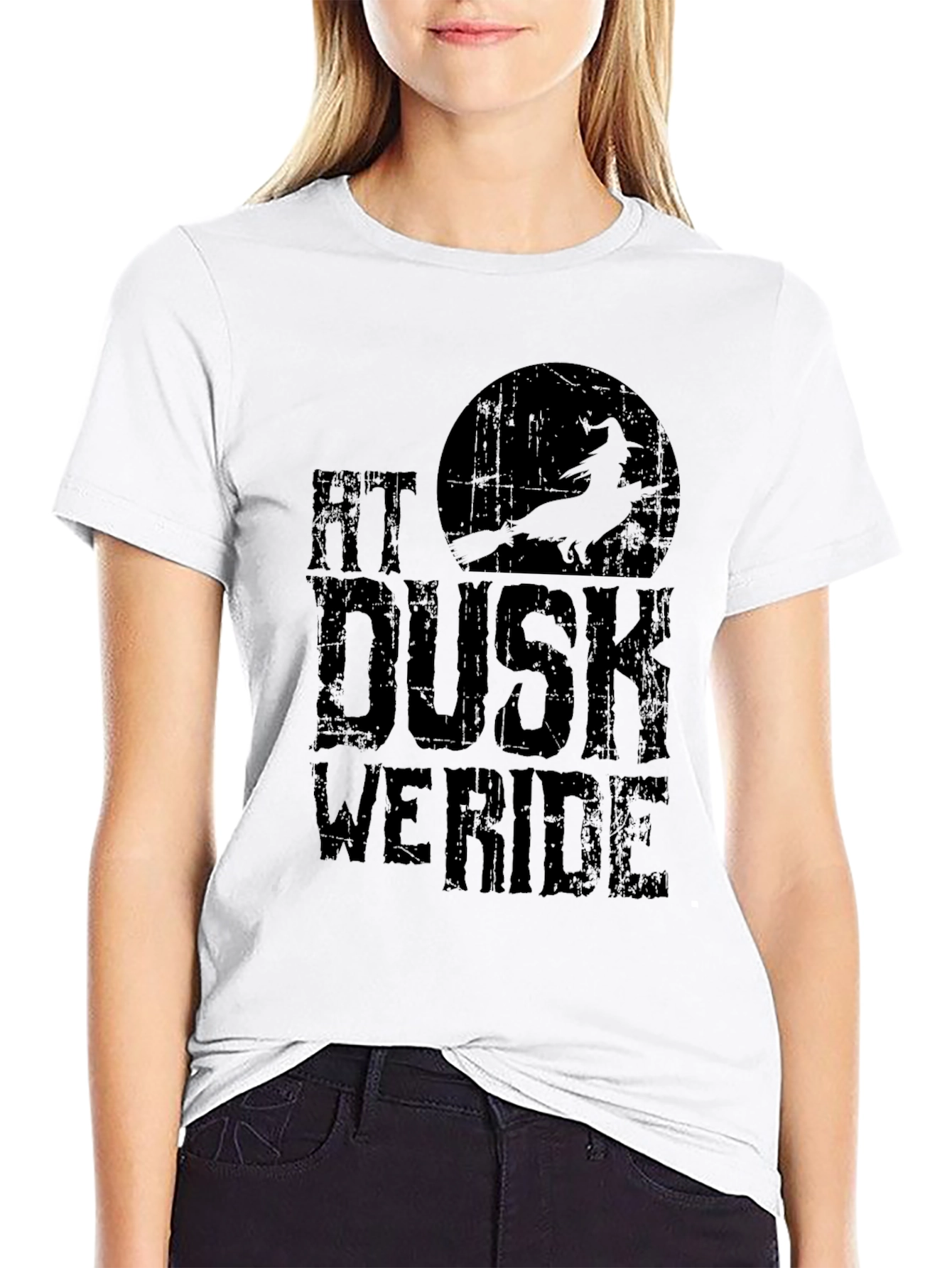 Black At Dusk We Ride T-Shirt - Witch Halloween Tee view 9