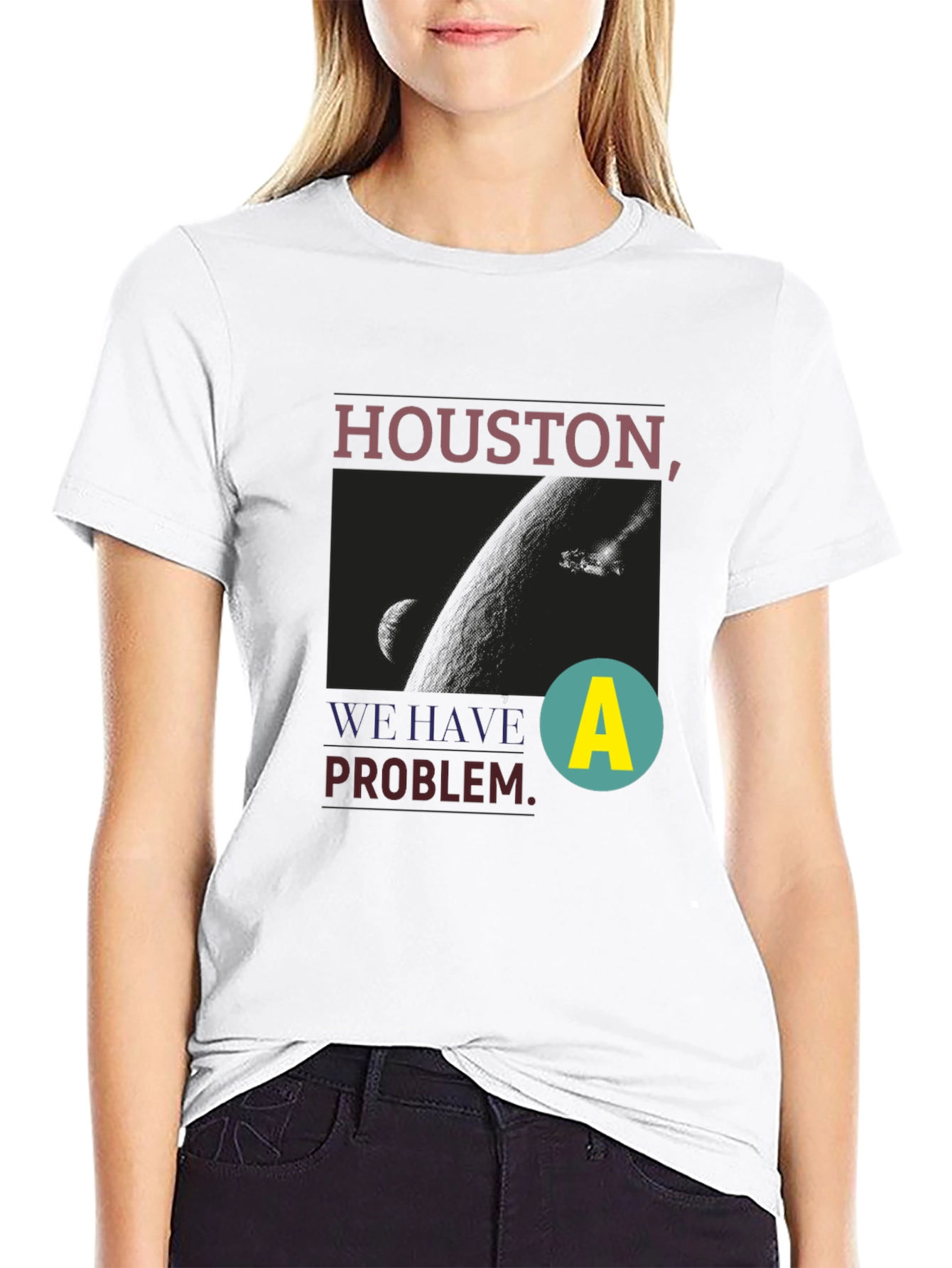 Black Houston We Have a Problem Graphic Tee view 9