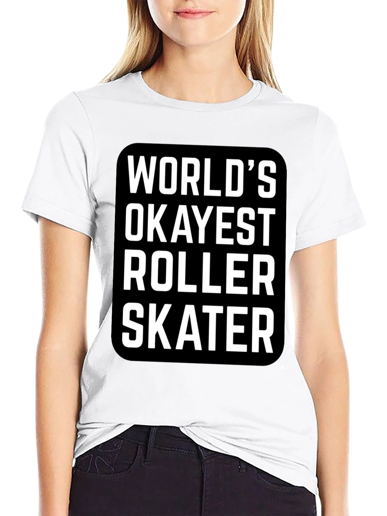 Black World's Okayest Roller Skater Graphic Tee view 9