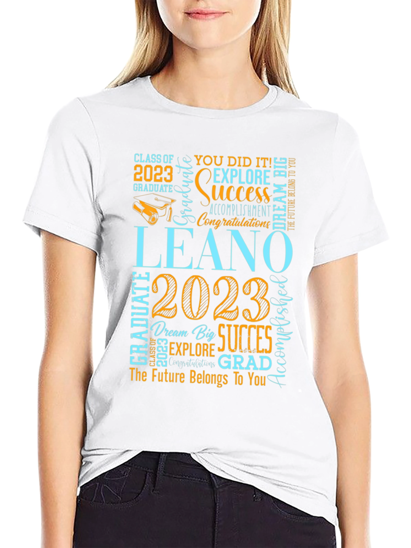 Black LEANO 2023 Graduation T-Shirt: Celebrate Success! view 9
