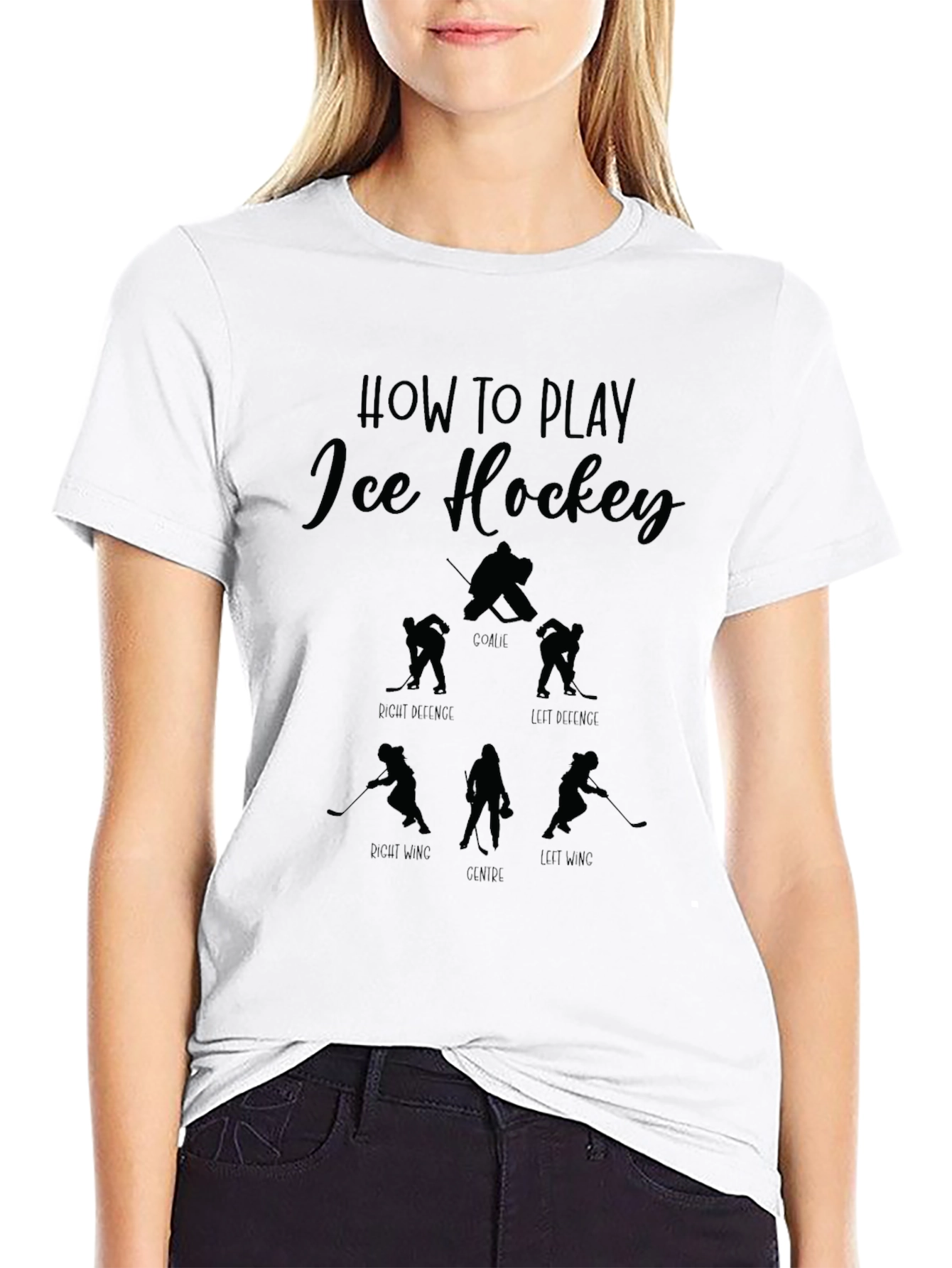 Black Ice Hockey Positions Graphic Tee view 9
