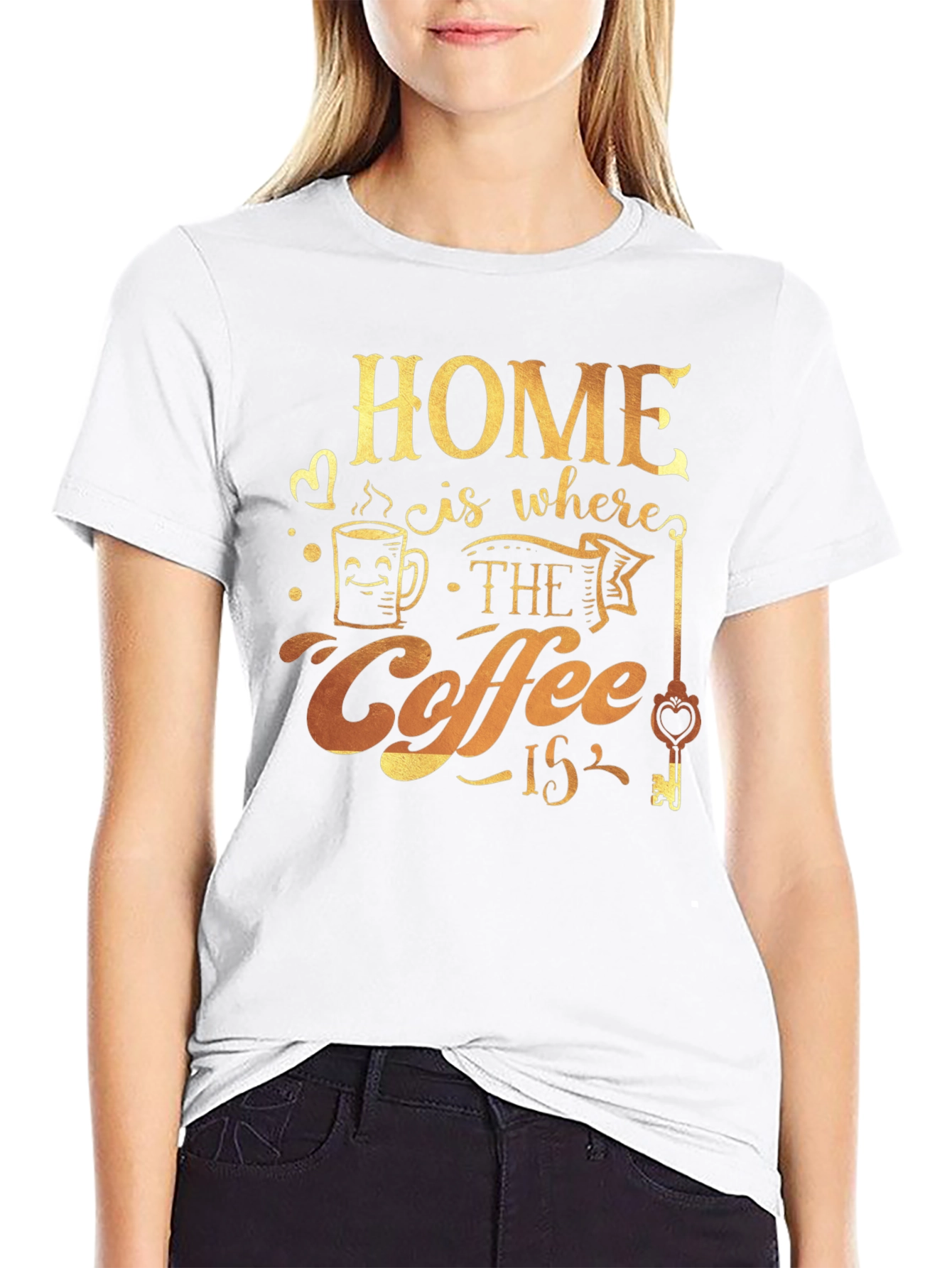 Black Home is Where the Coffee Is T-Shirt view 9
