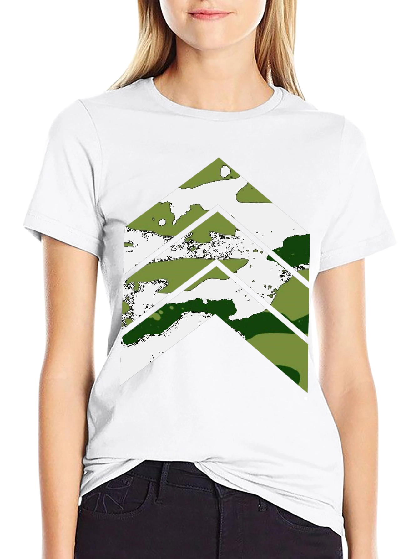 Black Camo Chevron Graphic Tee - Casual Style view 9