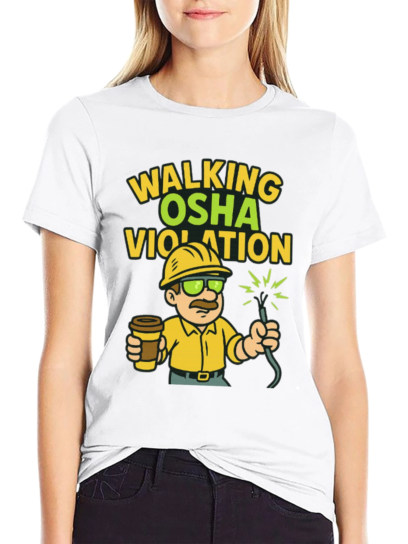 Black Walking OSHA Violation T-Shirt view 9