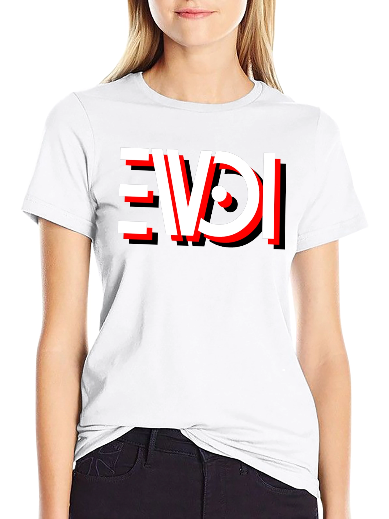 Black EVDI T-Shirt - Bold Graphic Tee view 9