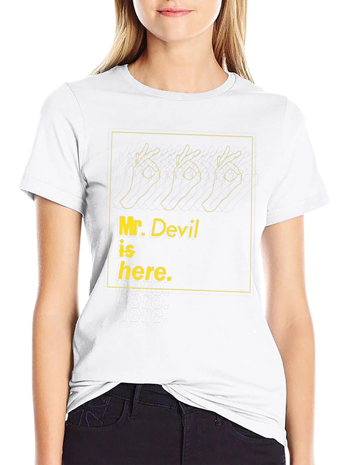 Black Mr. Devil is Here Graphic Tee - Black Cotton view 9