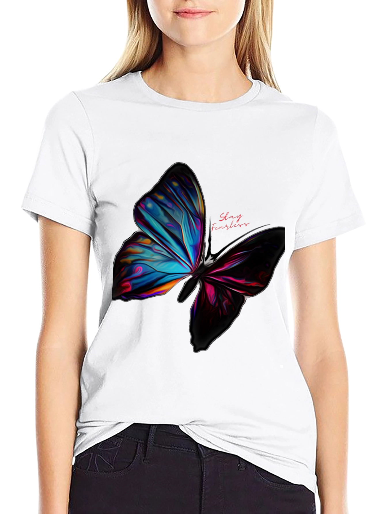 Black Butterfly Graphic Tee - Stay Fearless Design view 9