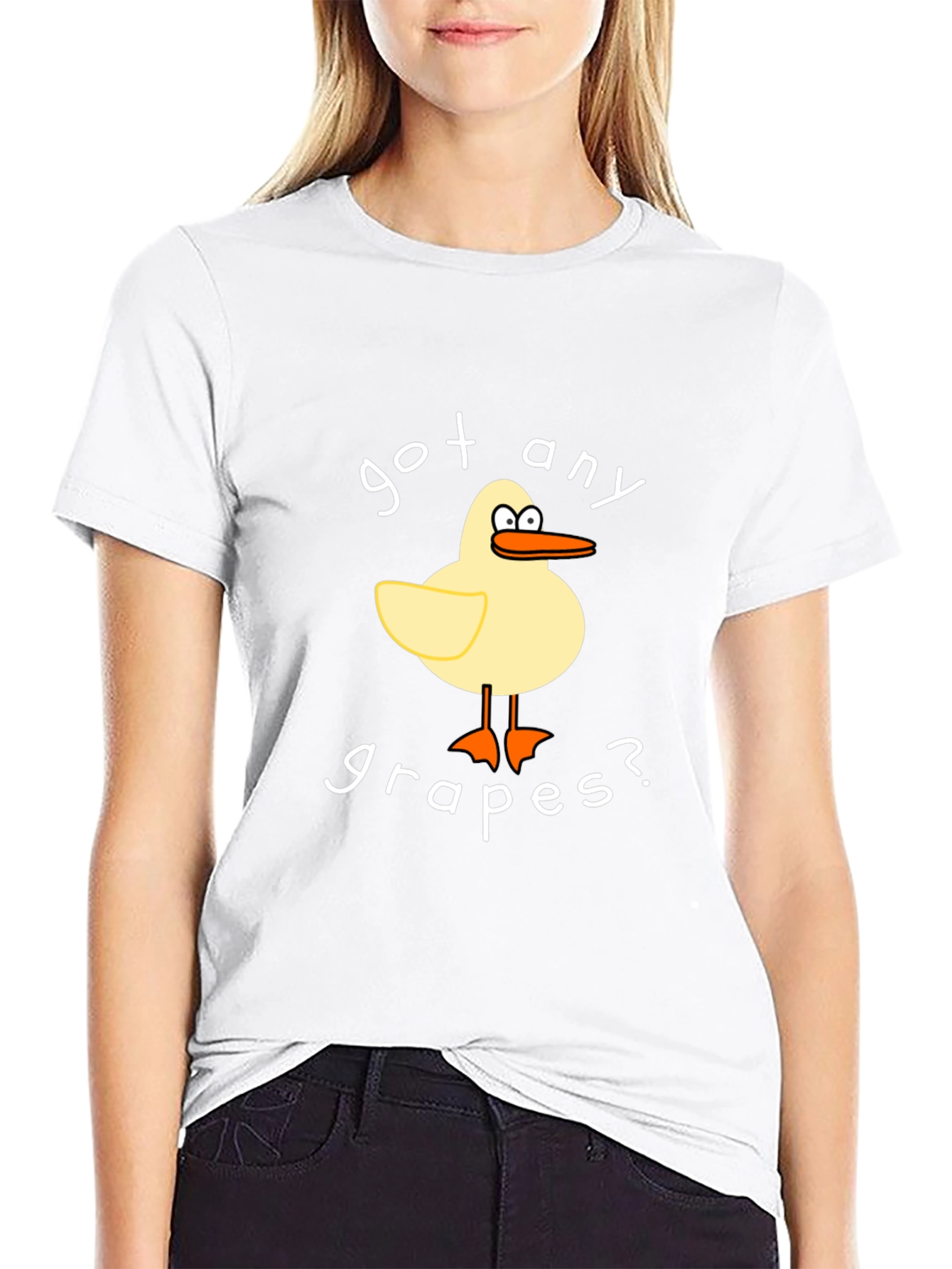 Black Got Any Grapes? Funny Cartoon Duck T-Shirt view 9