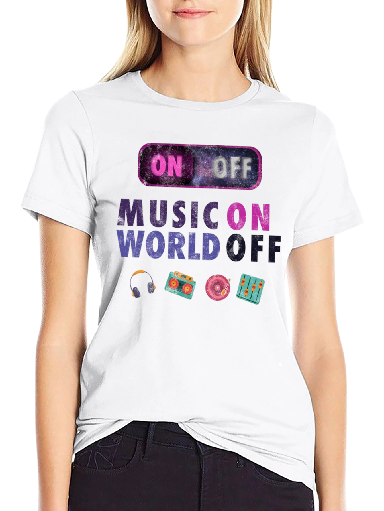 Black Music On World Off Graphic Tee view 9