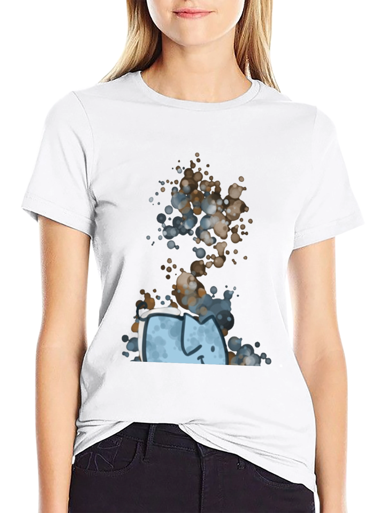 Black Abstract Cat Graphic Tee - Unique Style view 9