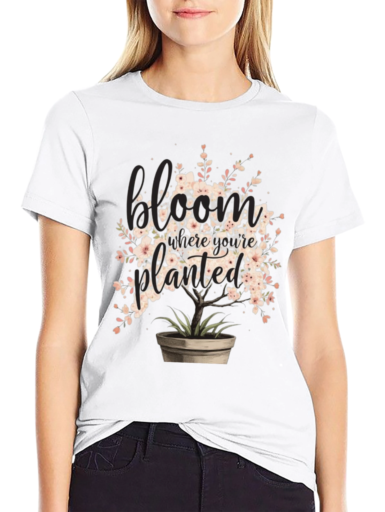 Black Bloom Where You're Planted Graphic Tee view 9