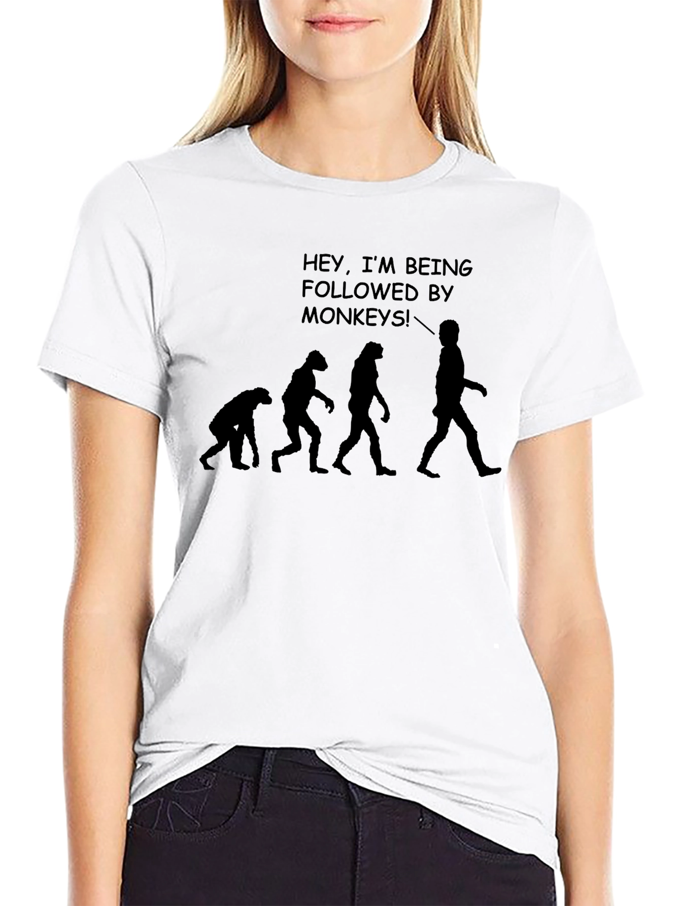 Black Funny Evolution Monkey T-Shirt view 9