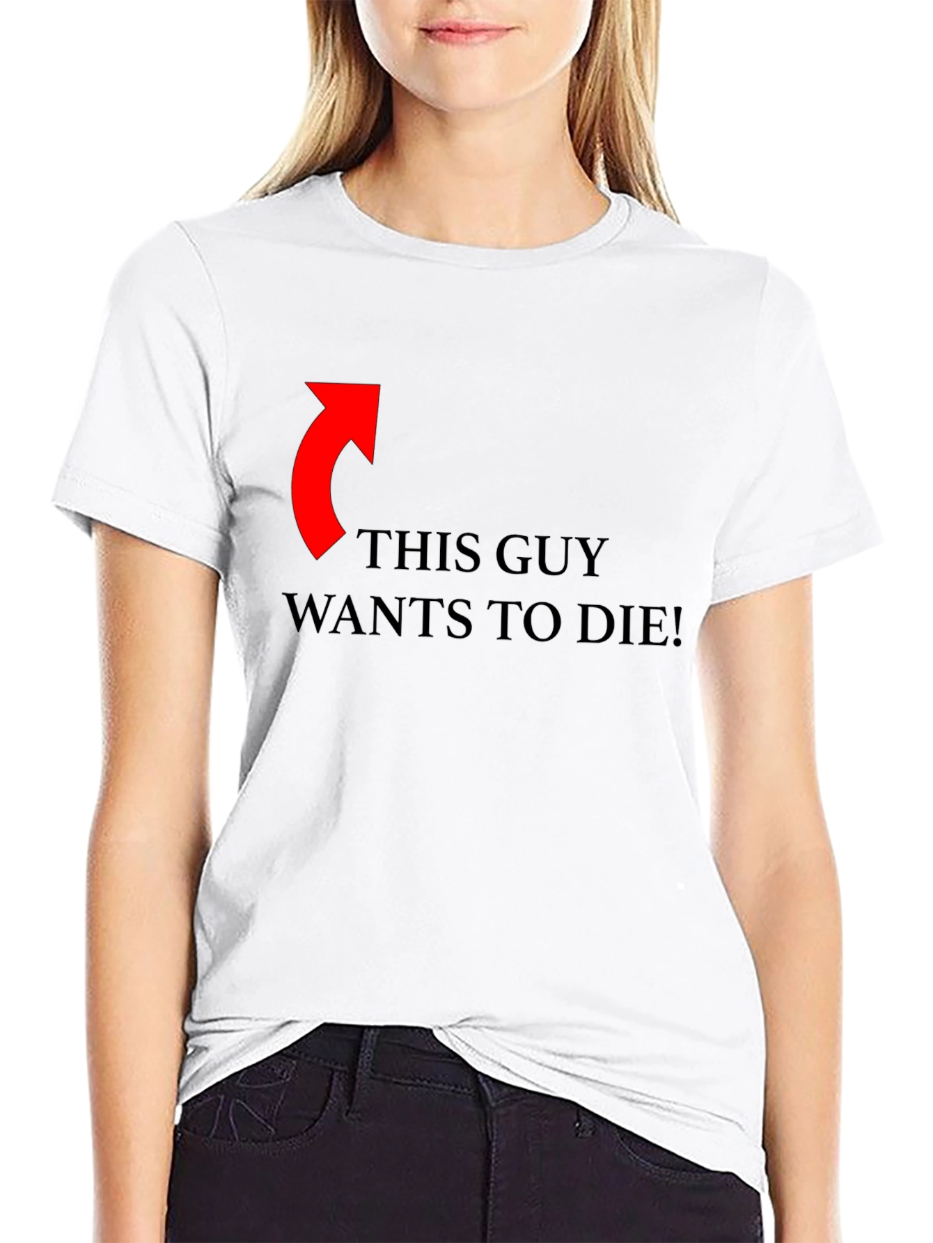 Black Funny Graphic Tee: This Guy Wants To Die! view 9