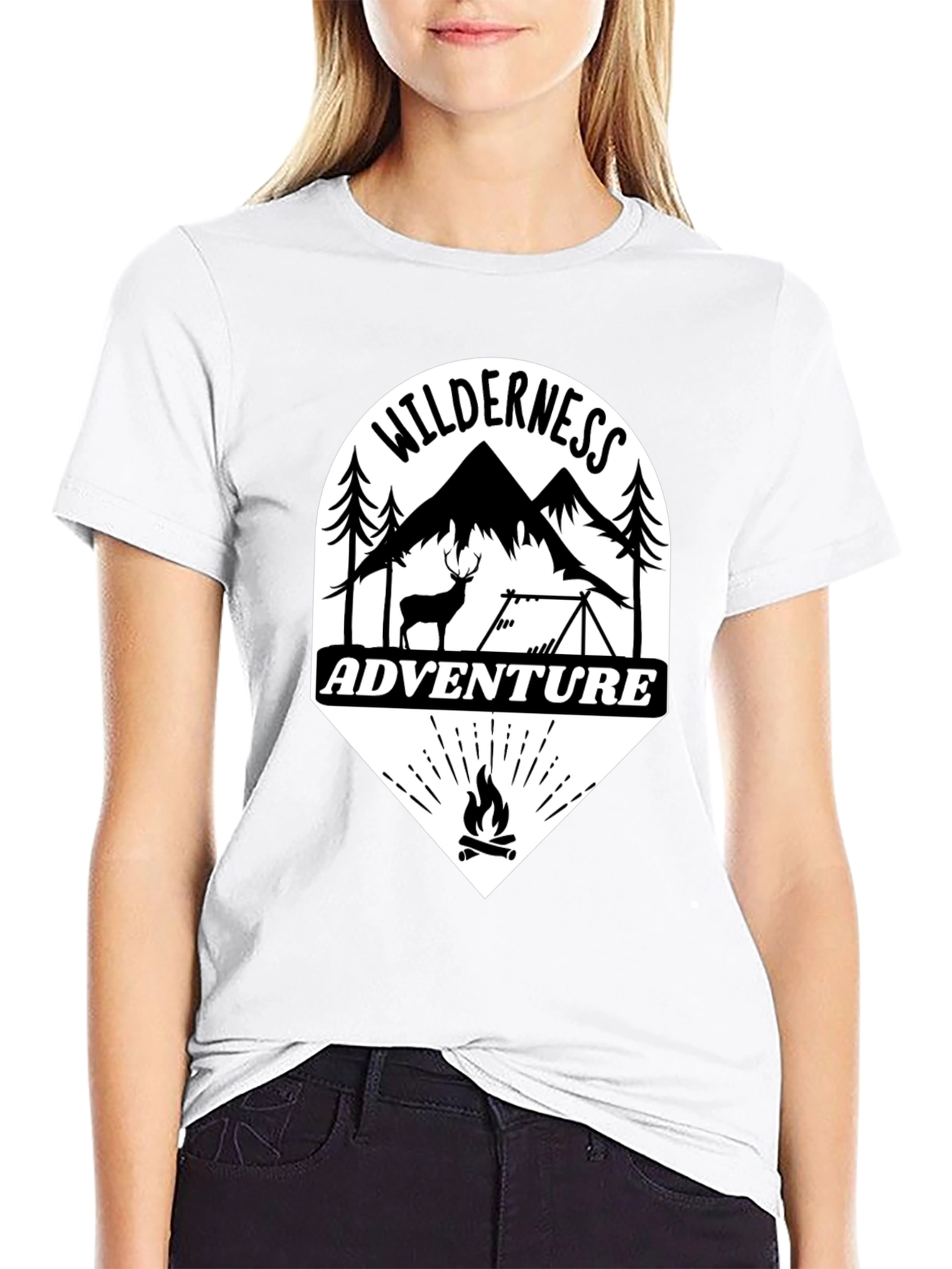 Black Wilderness Adventure Black T-Shirt - Camping & Outdoors view 9