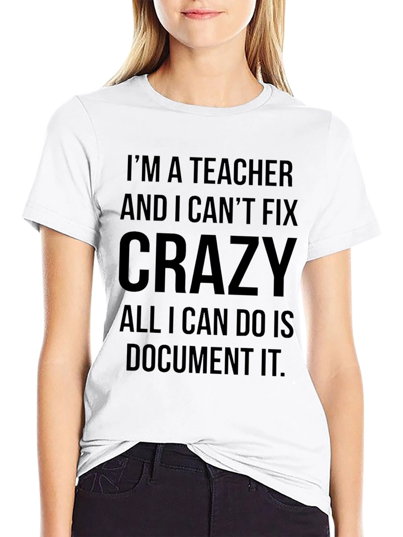Black Teacher Crazy Funny Black T-Shirt view 9