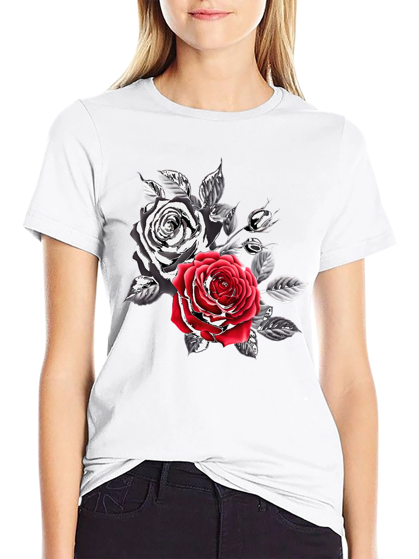 Black Rose Graphic Print Men's T-Shirt view 9