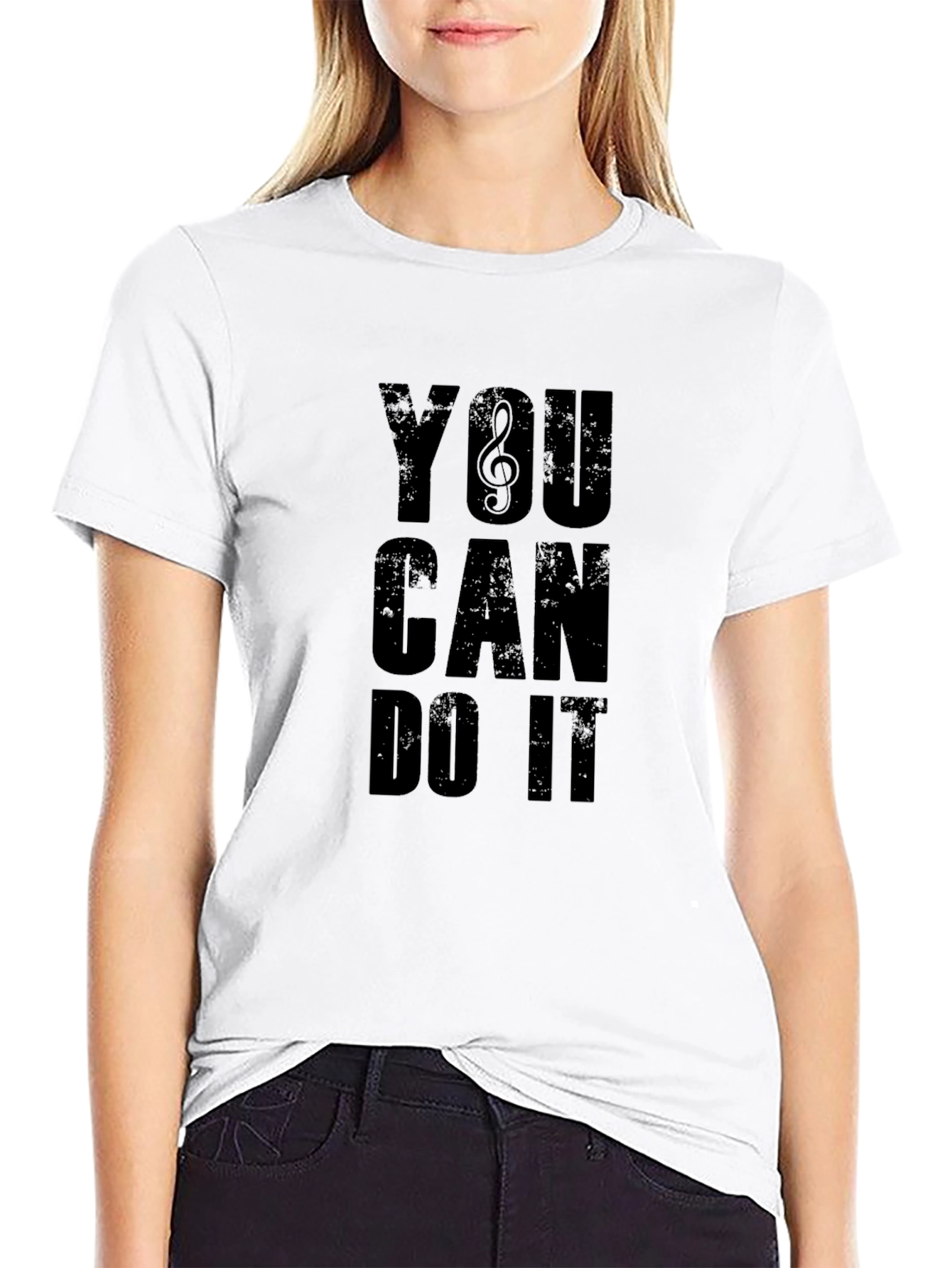Black Motivational Black T-Shirt - You Can Do It view 9