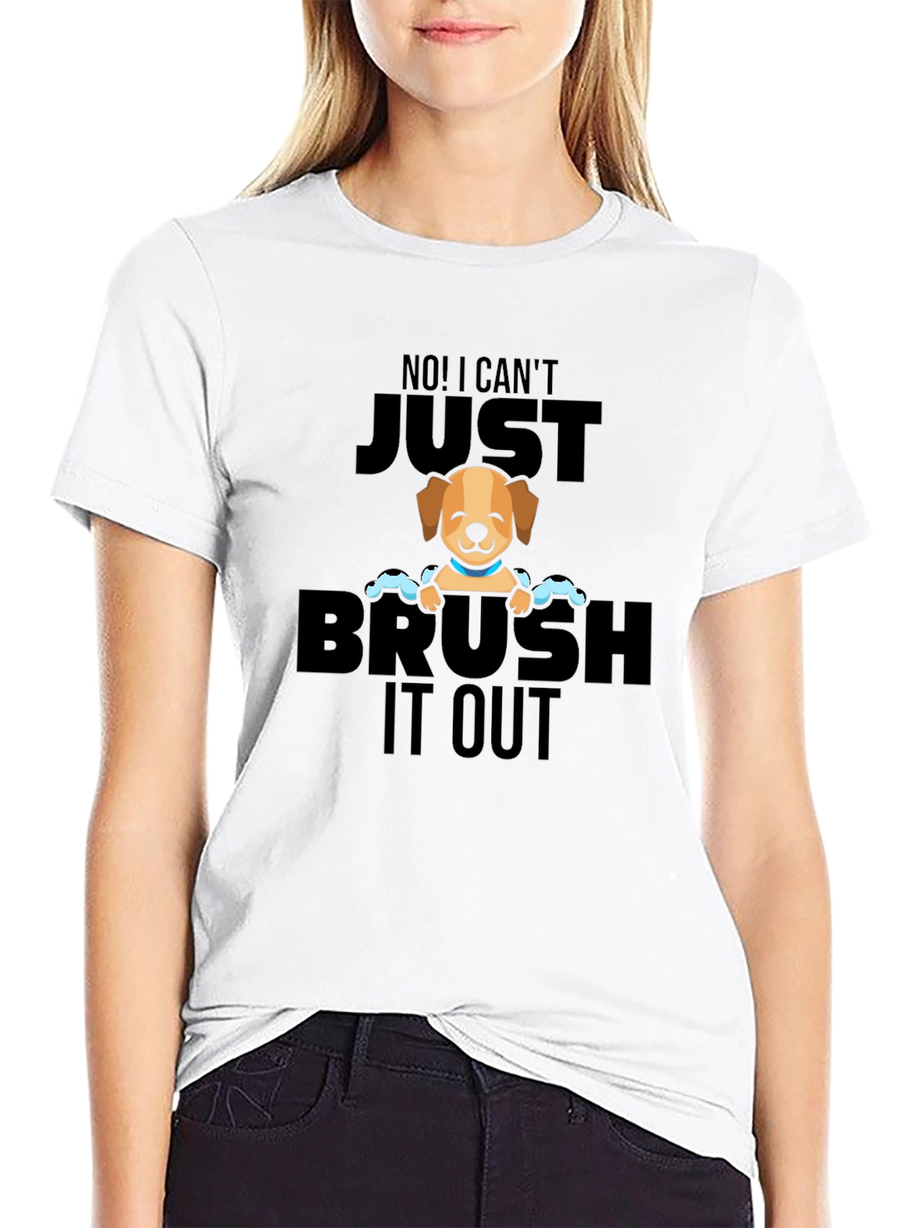 Black Dog Grooming Humor Graphic T-Shirt view 9