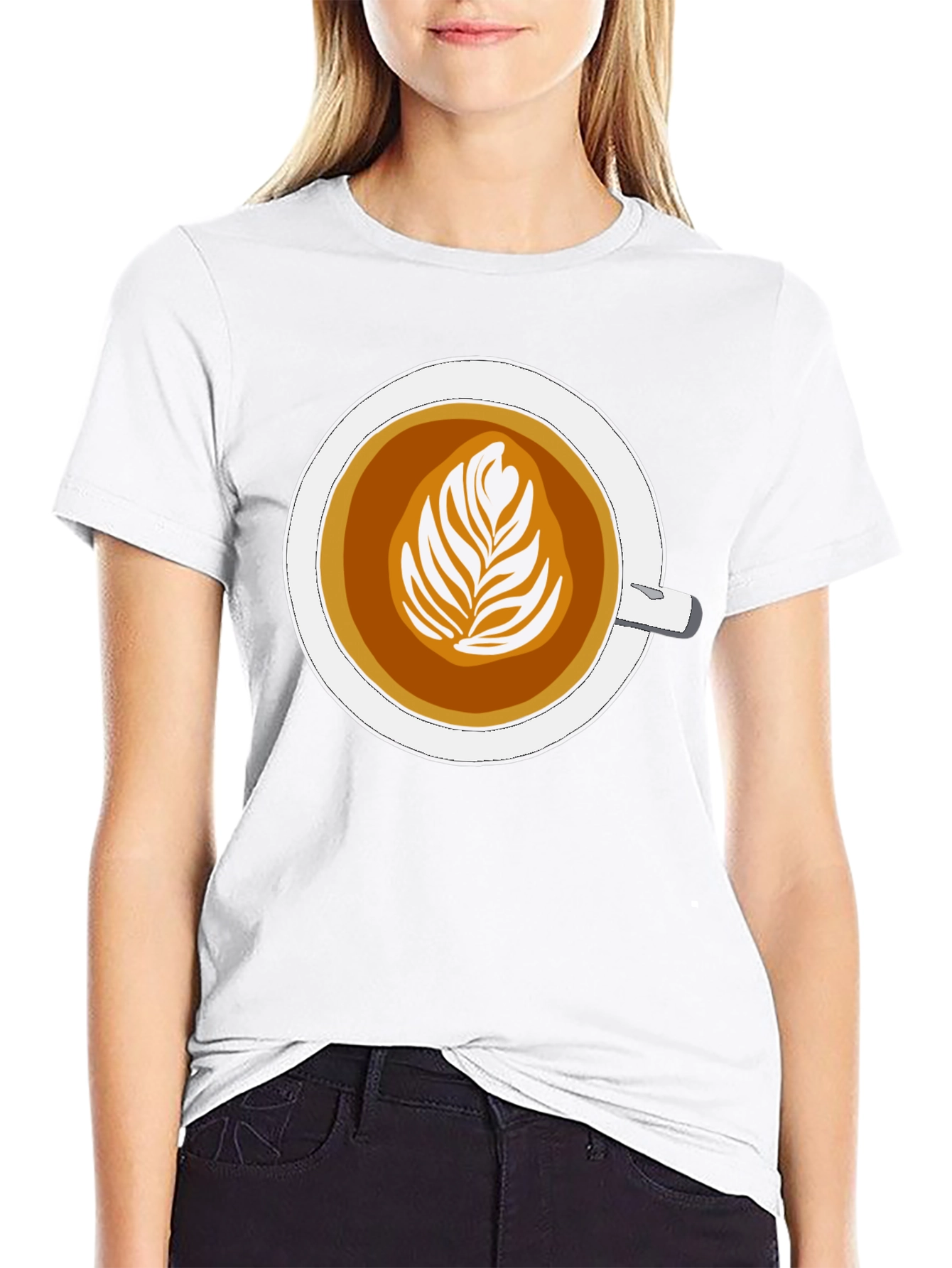 Black Latte Art Graphic Tee - Coffee Lover's Style view 9