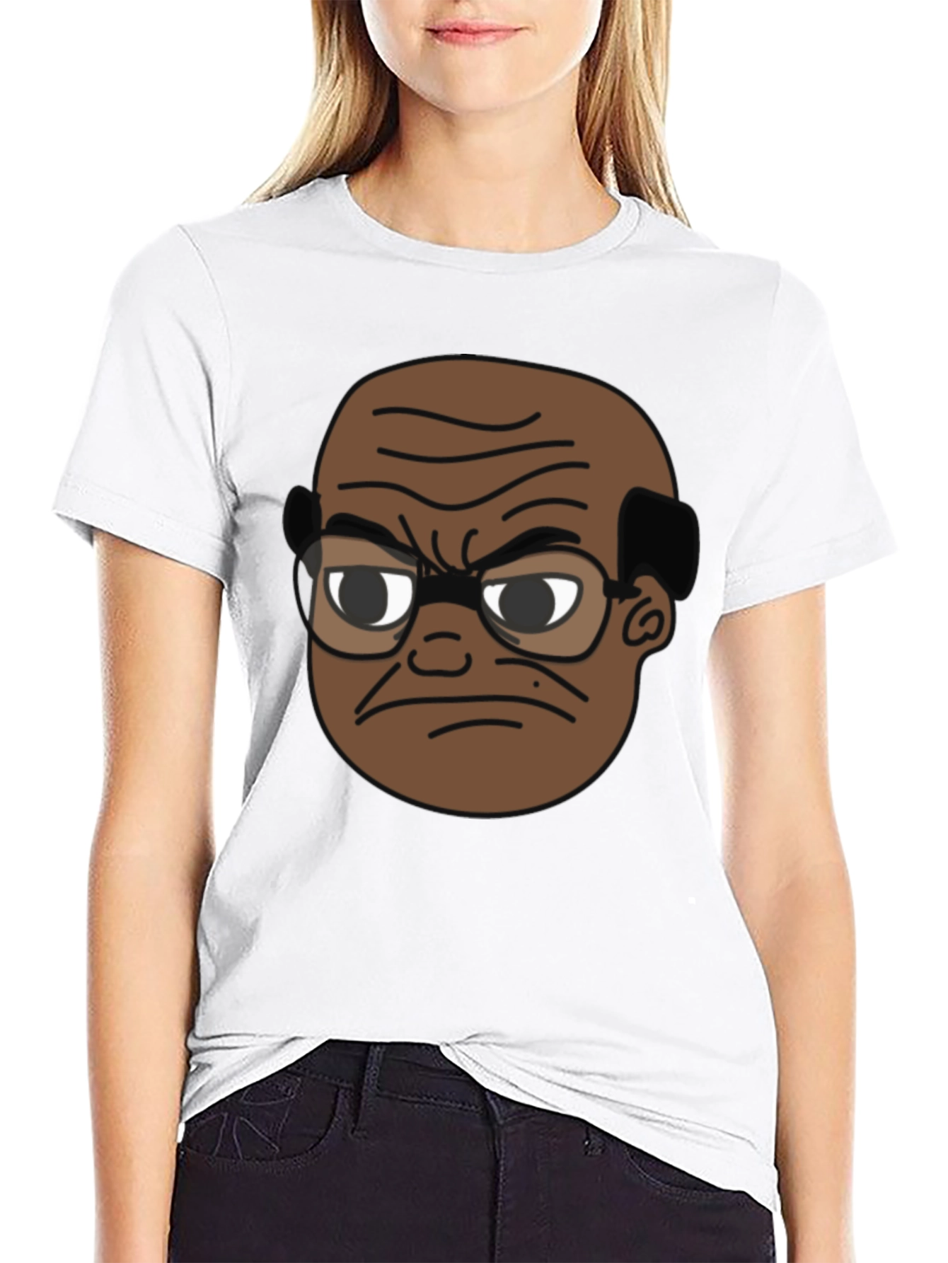 Black Angry Old Man Cartoon Graphic Tee view 9