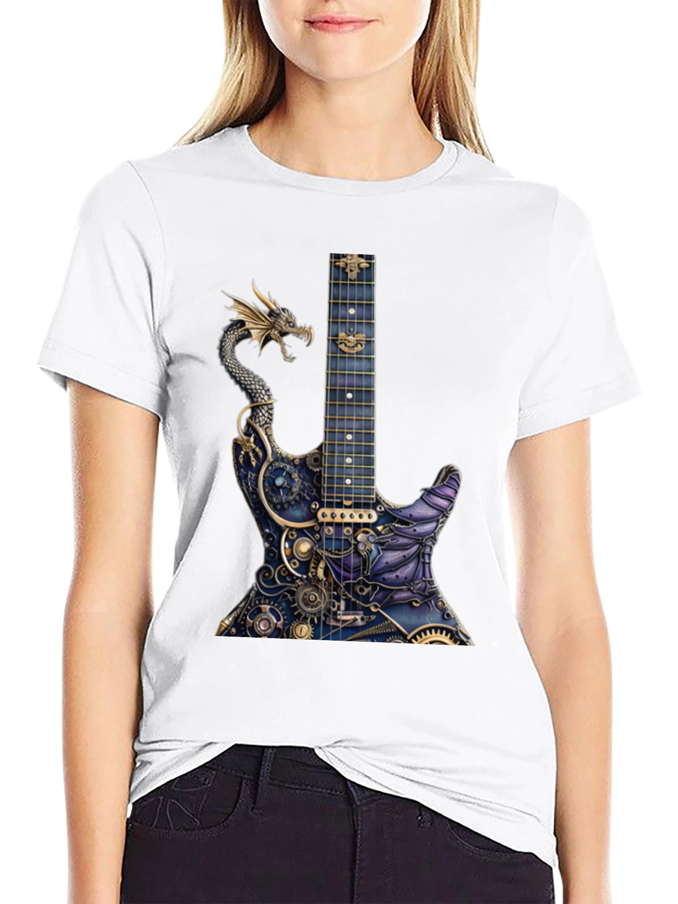 Black Dragon Gear Guitar Graphic Tee - Black view 9