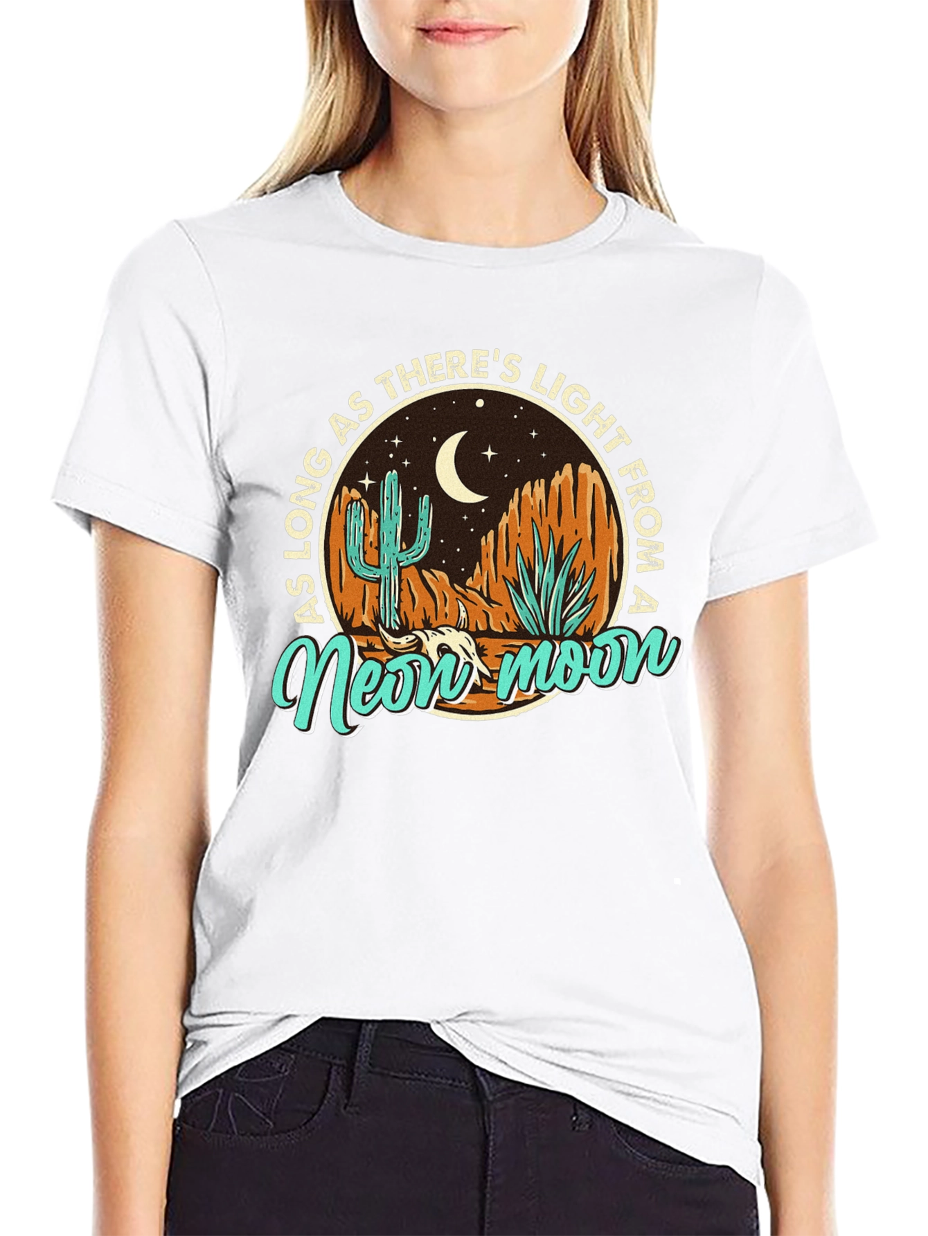 Black Neon Moon Desert Graphic Tee view 9