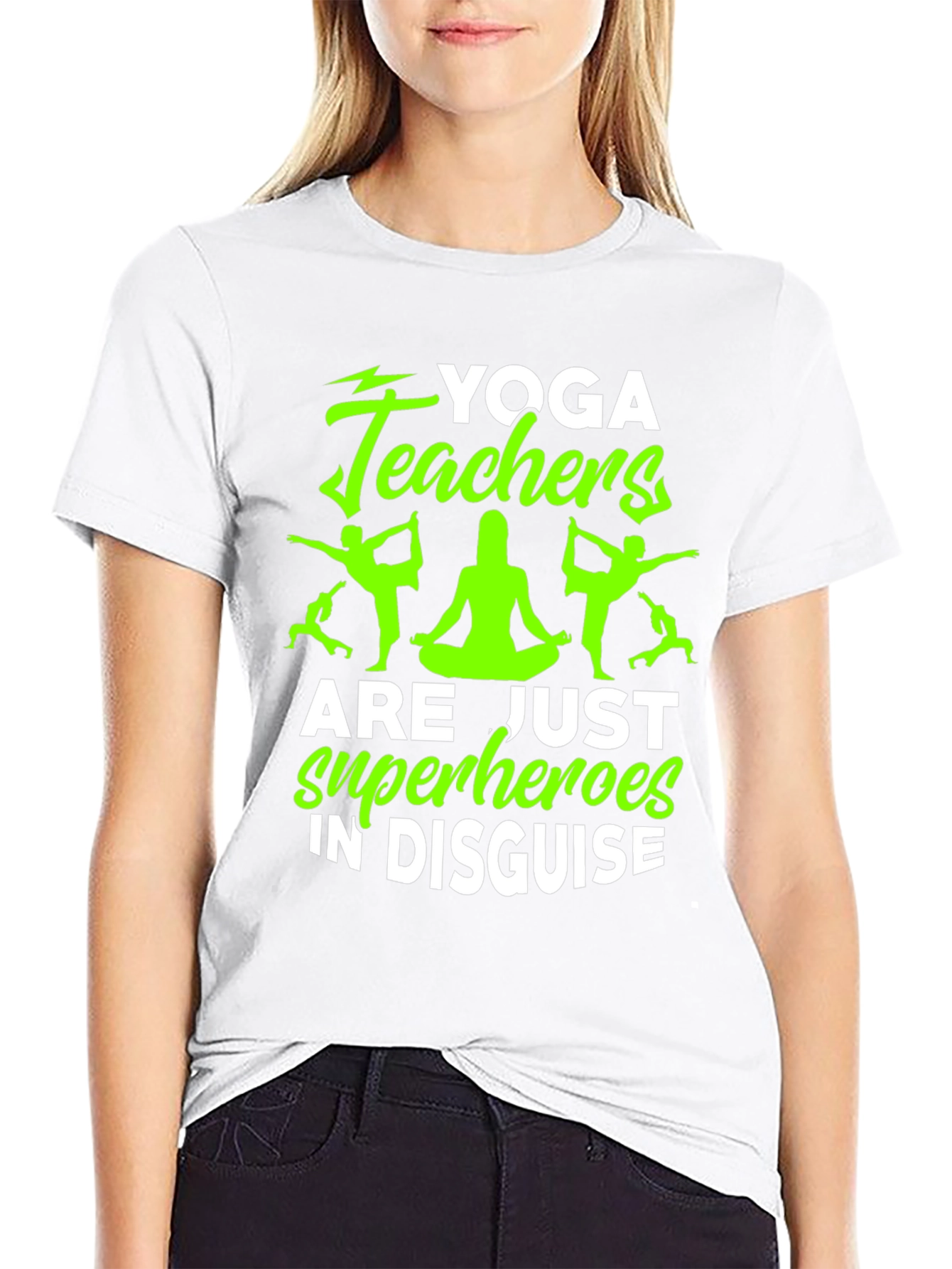 Black Yoga Teacher Superhero Graphic Tee view 9