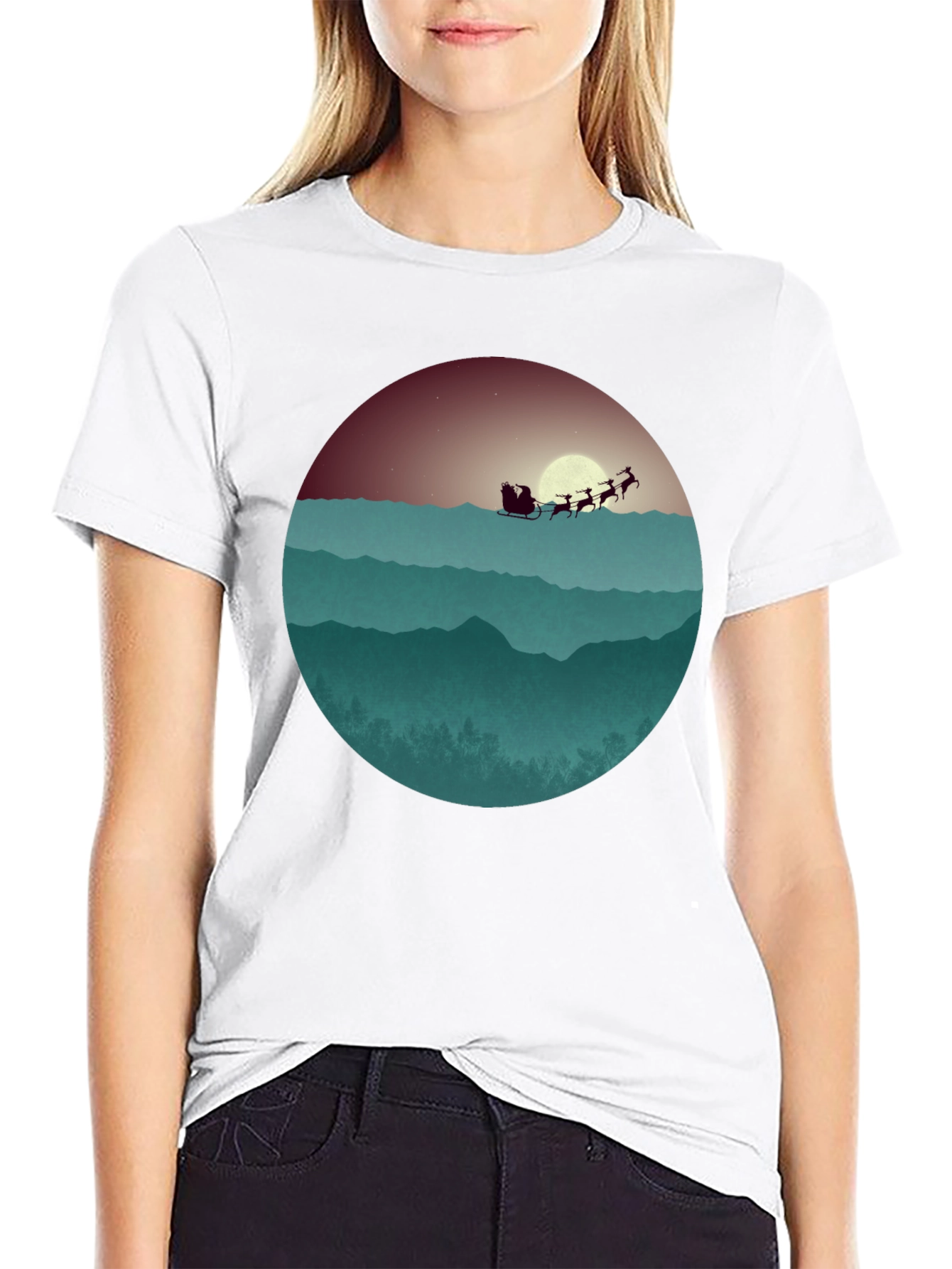 Santa's Sleigh Graphic Tee - Holiday Style - 9