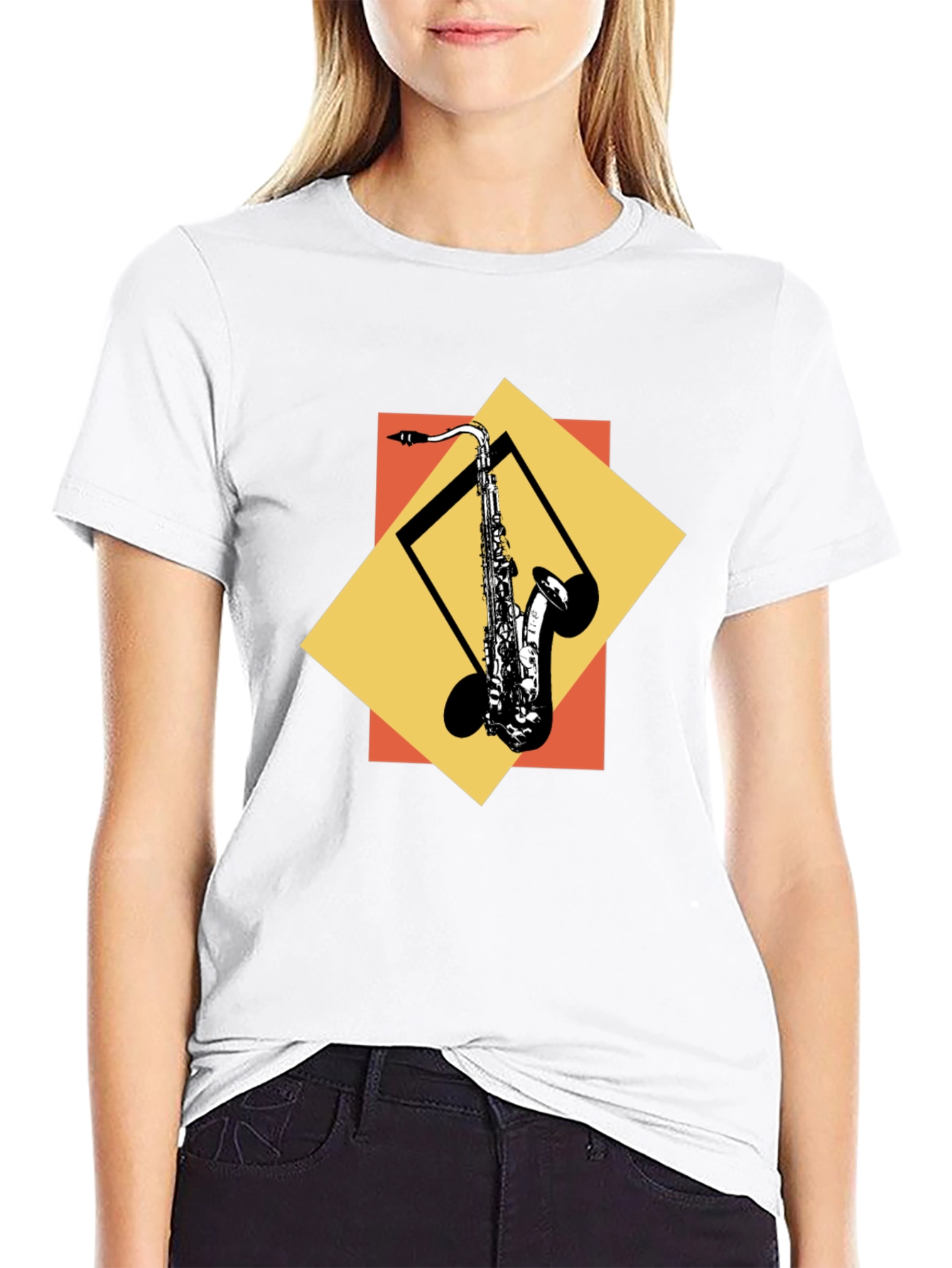 Black Saxophone Graphic Tee - Cool Music Lover Shirt view 9