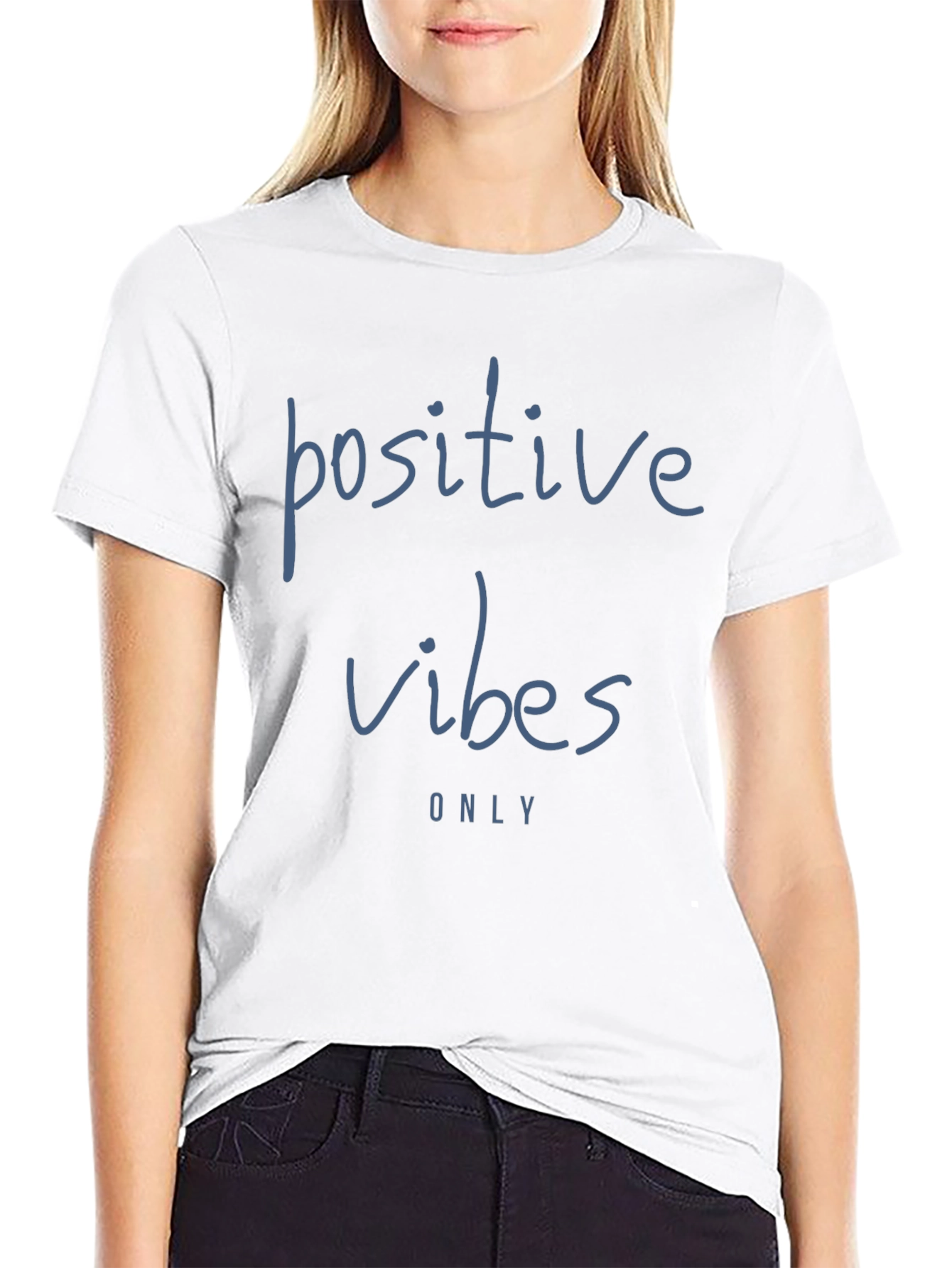 Black Positive Vibes Only T-Shirt - Stylish Graphic Tee view 9