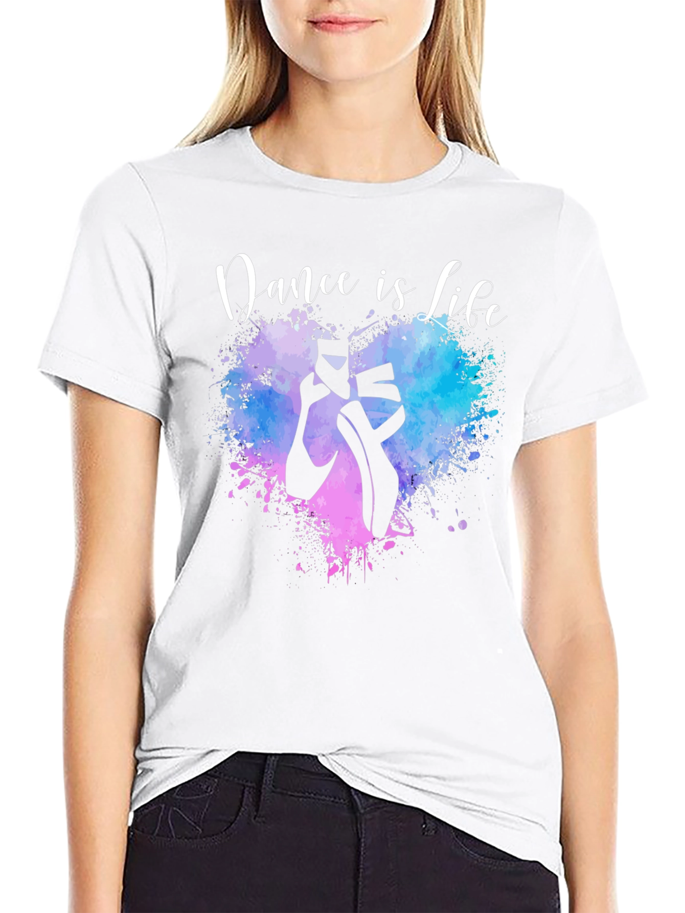 Black Dance is Life T-Shirt - Ballet Shoes Design view 9