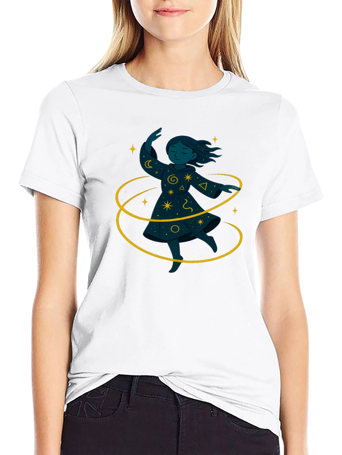 Black Magical Girl Graphic Black T-Shirt view 9