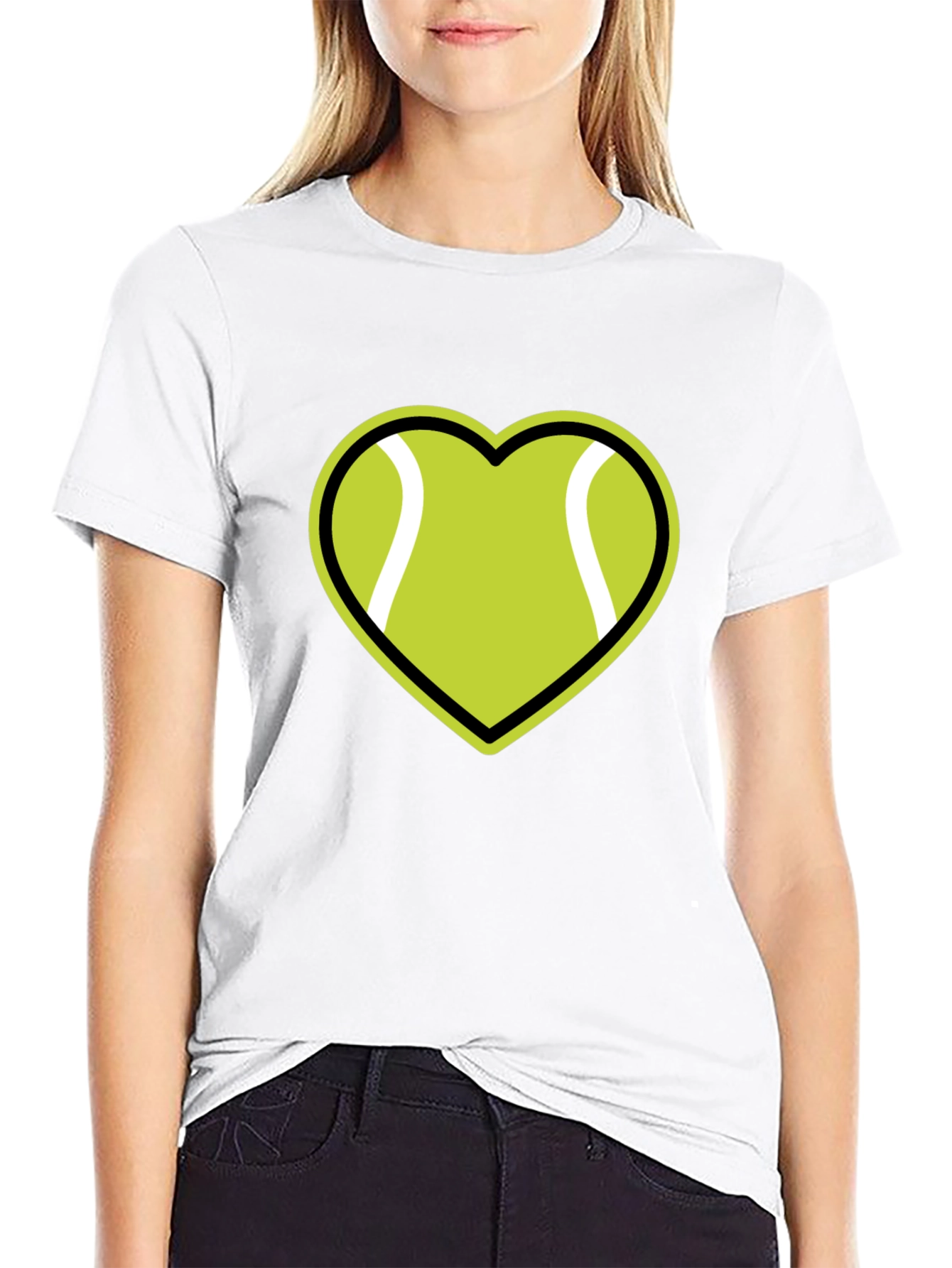 Black Tennis Heart Graphic T-Shirt view 9