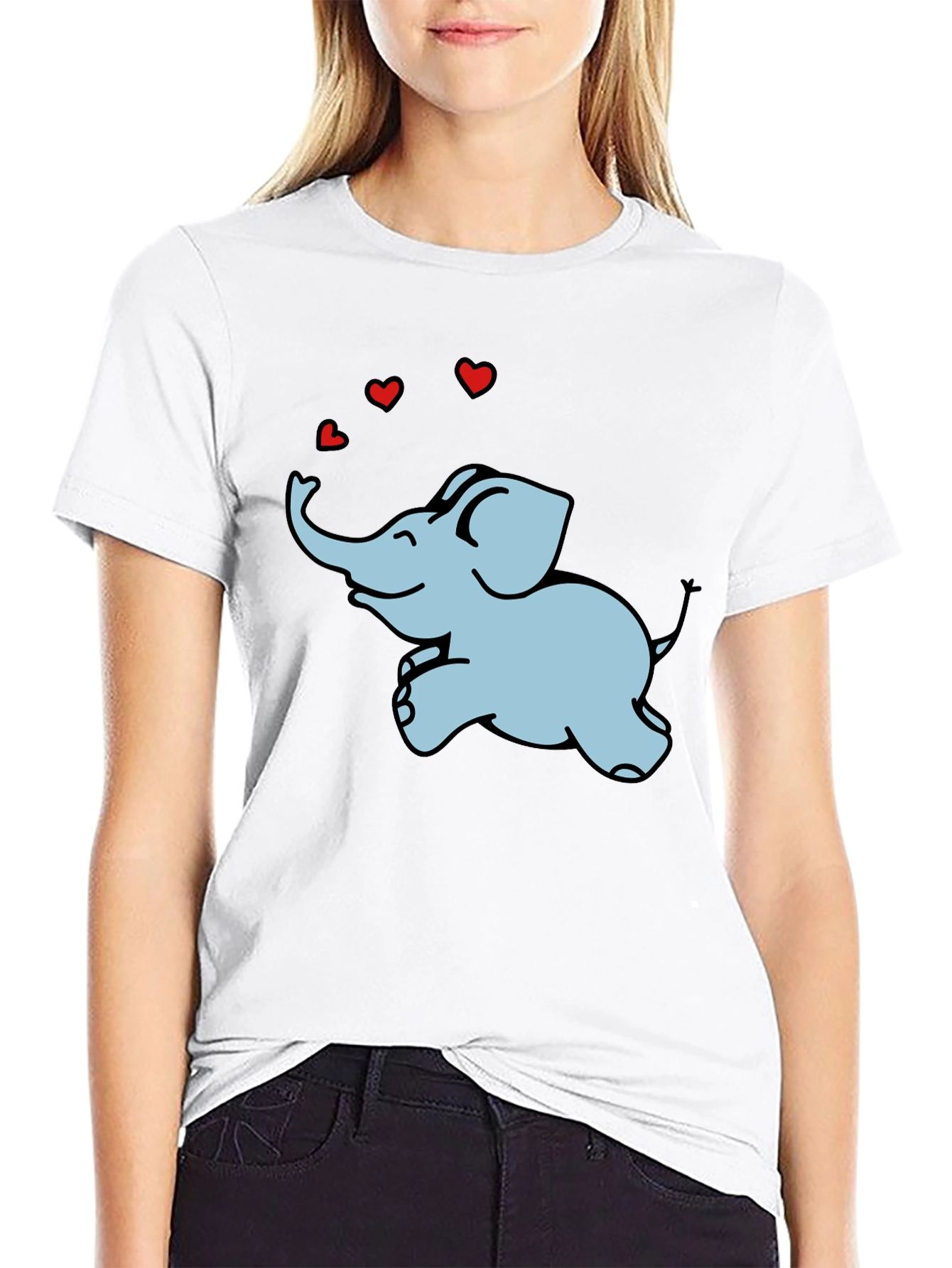 Black Elephant Love Graphic Tee - Unisex Comfort Fit view 9