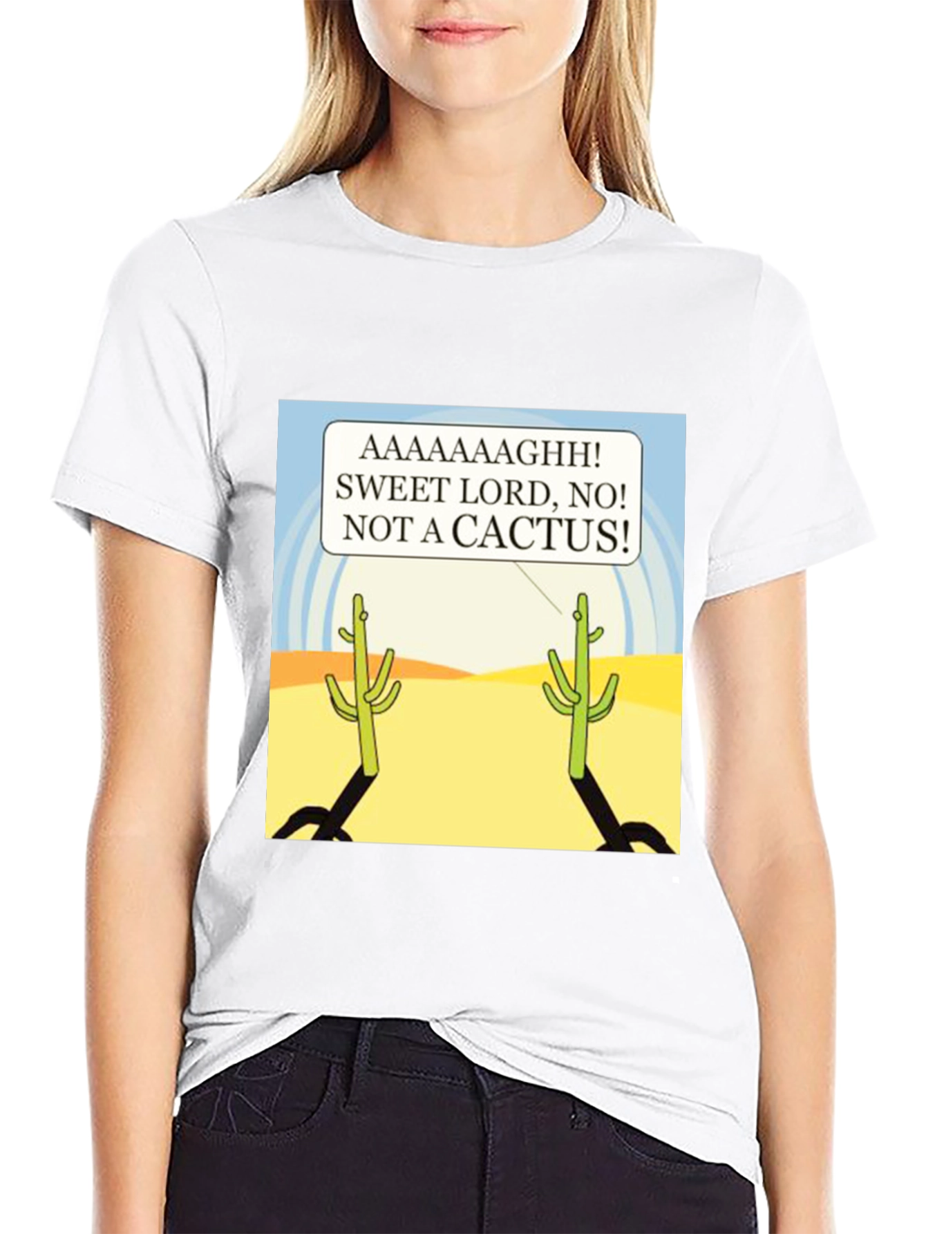 Black Funny Cactus T-Shirt - AAAAAAGHH! view 9