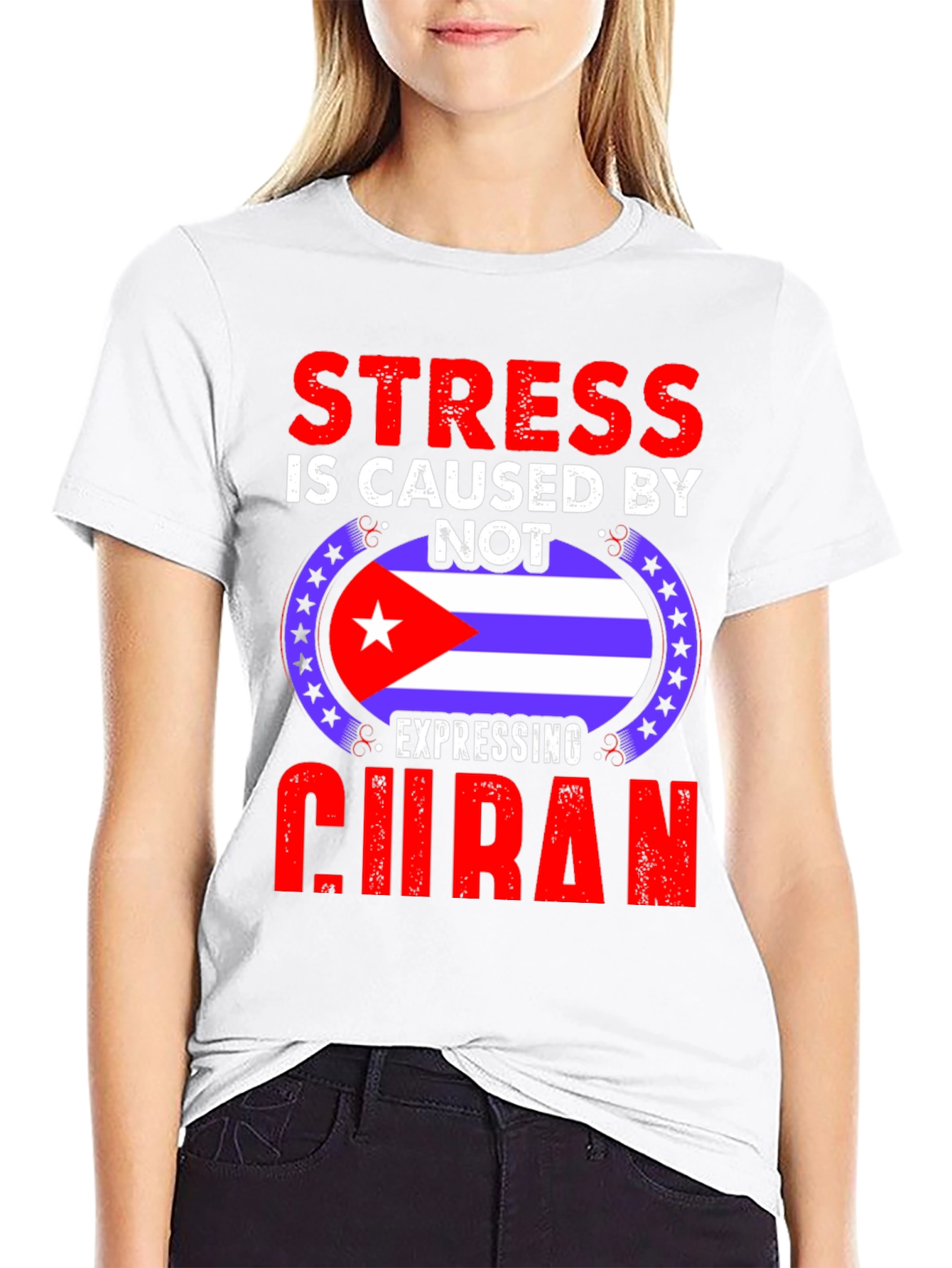 Black Cuban Pride T-Shirt - Stress Relief view 9