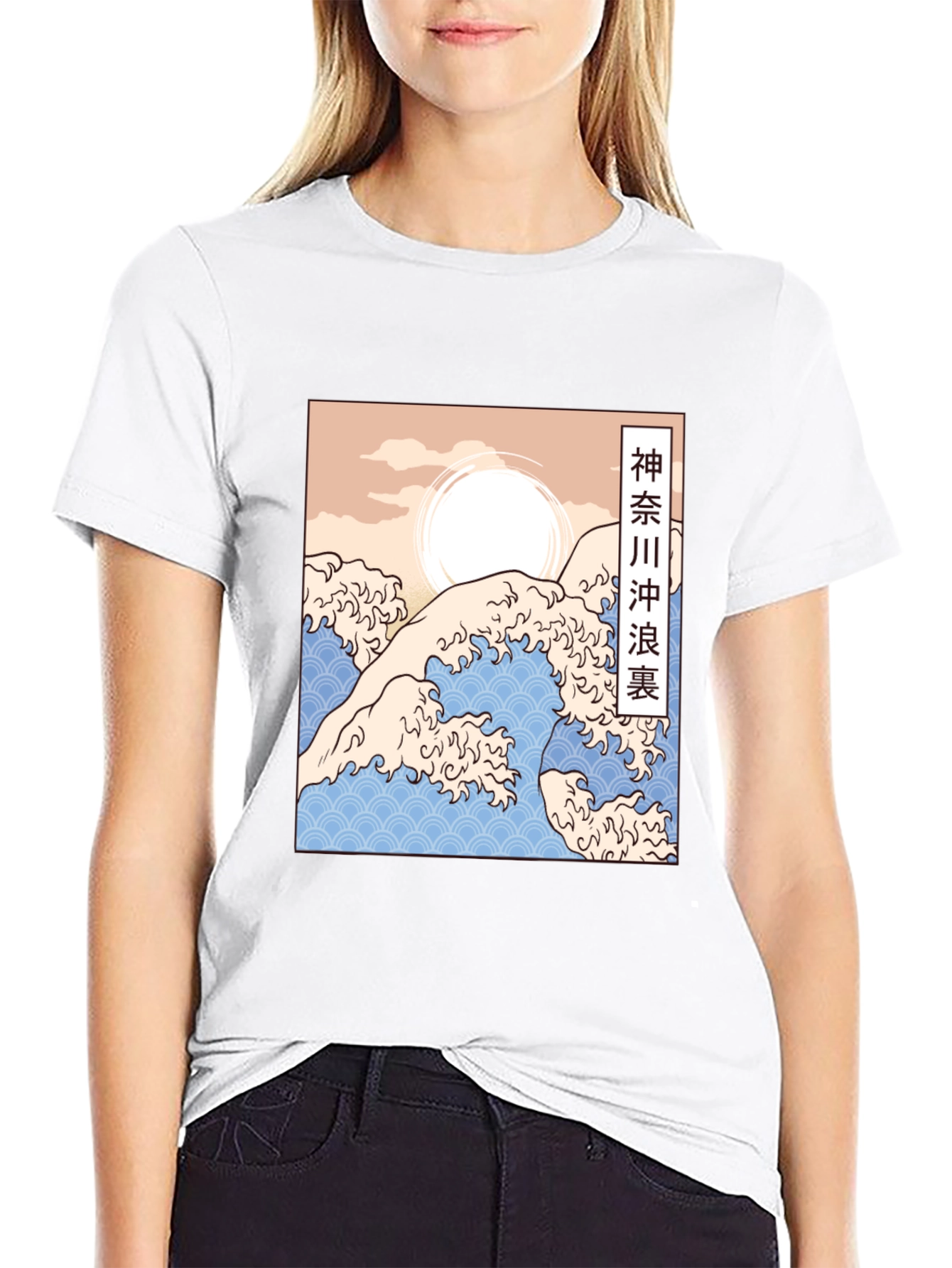 Black Great Wave Kanagawa Graphic Tee - Black view 9