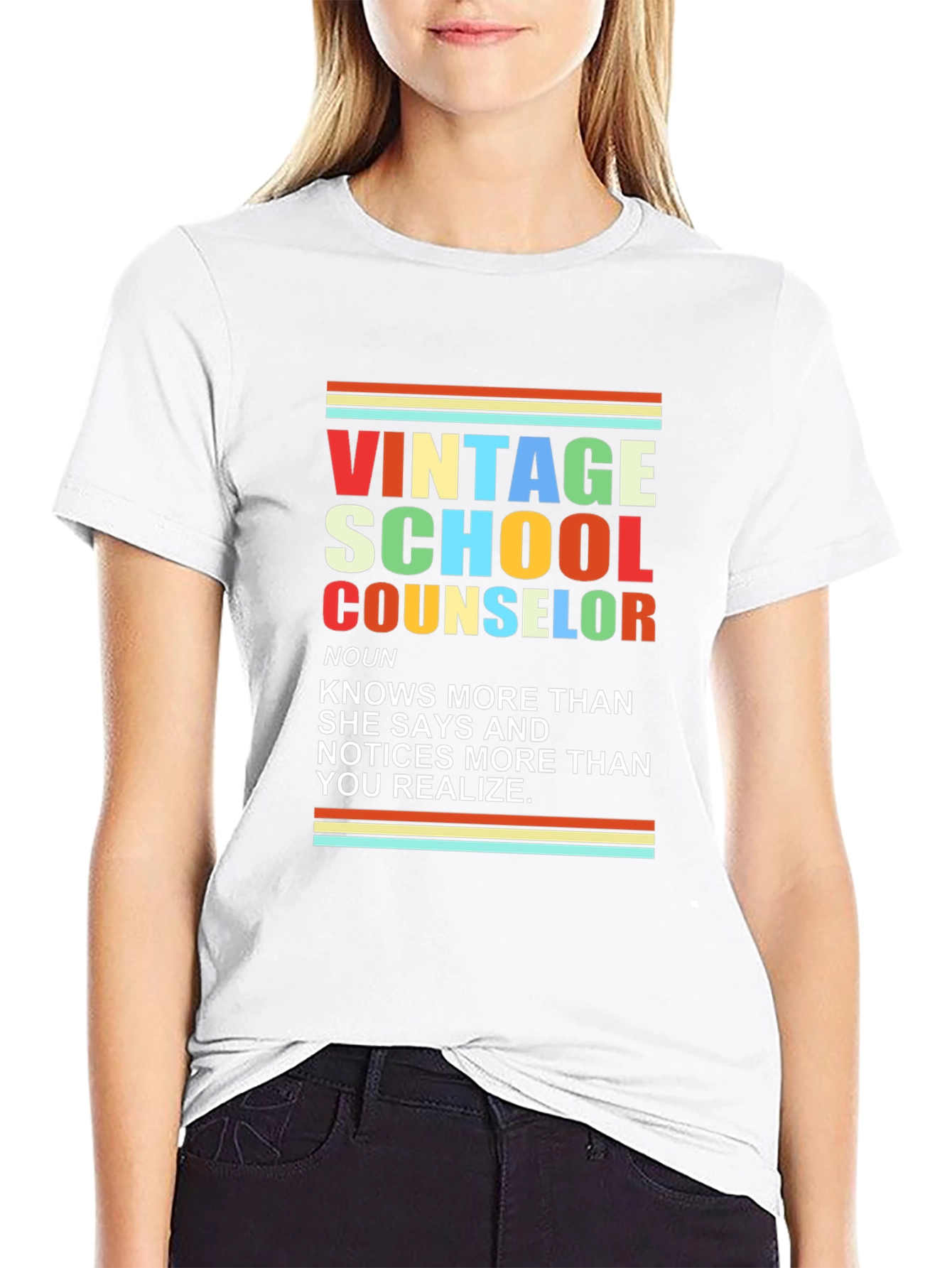 Black Vintage School Counselor T-Shirt view 9