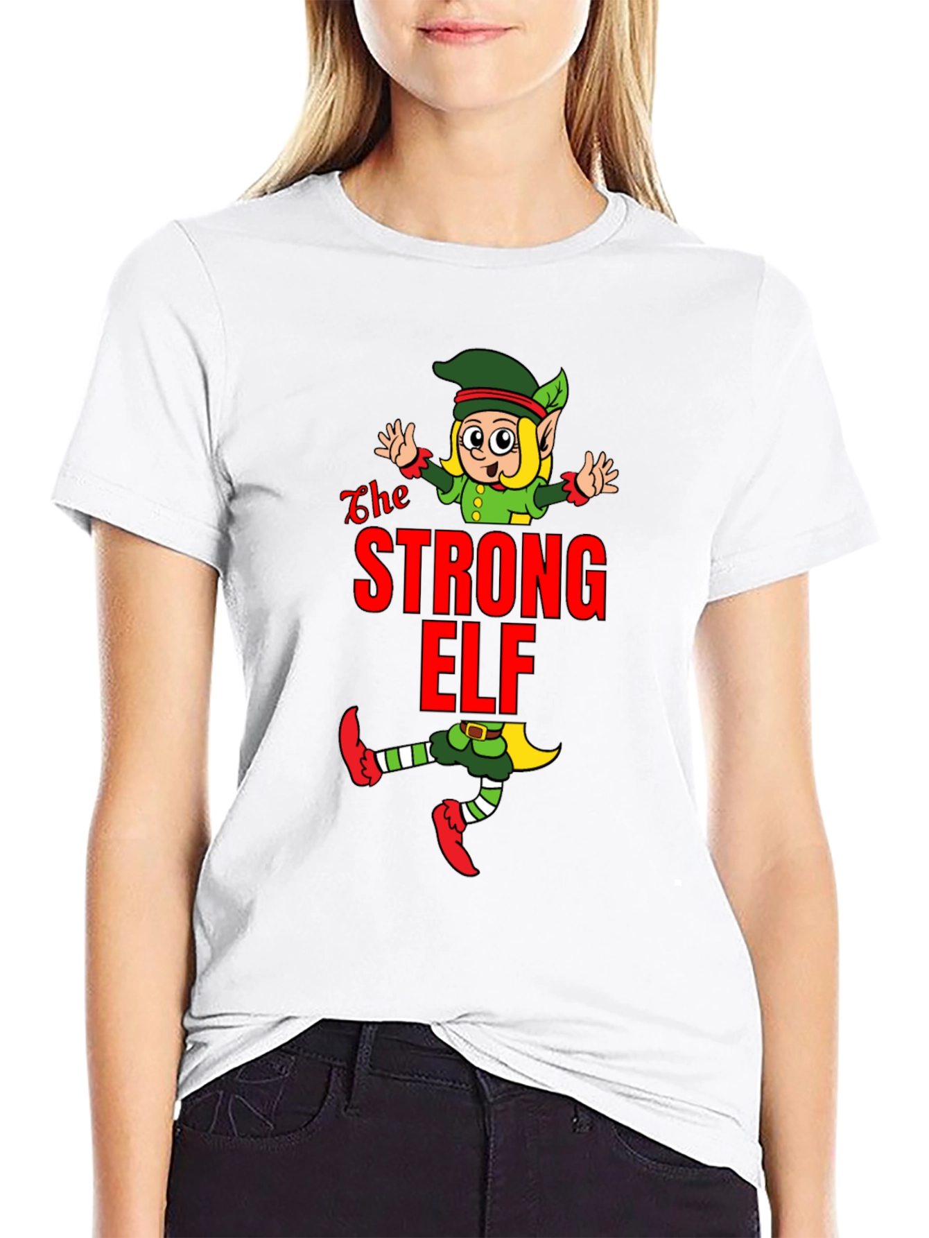 Black The Strong Elf T-Shirt - Holiday Fun view 9