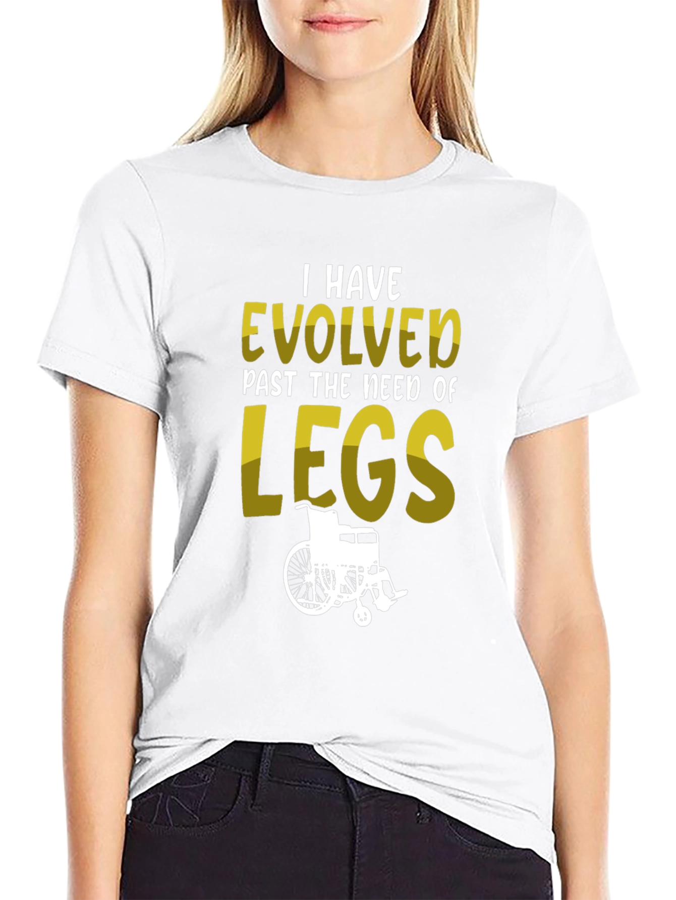 Evolved Past Legs T-Shirt - Wheelchair Humor Tee - 9