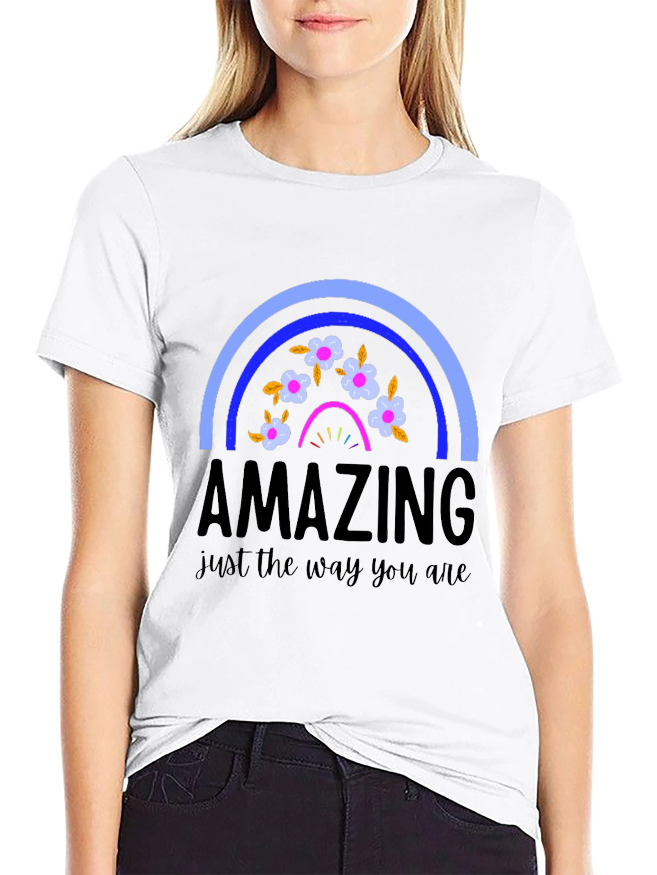 Black Amazing Rainbow Graphic T-Shirt view 9