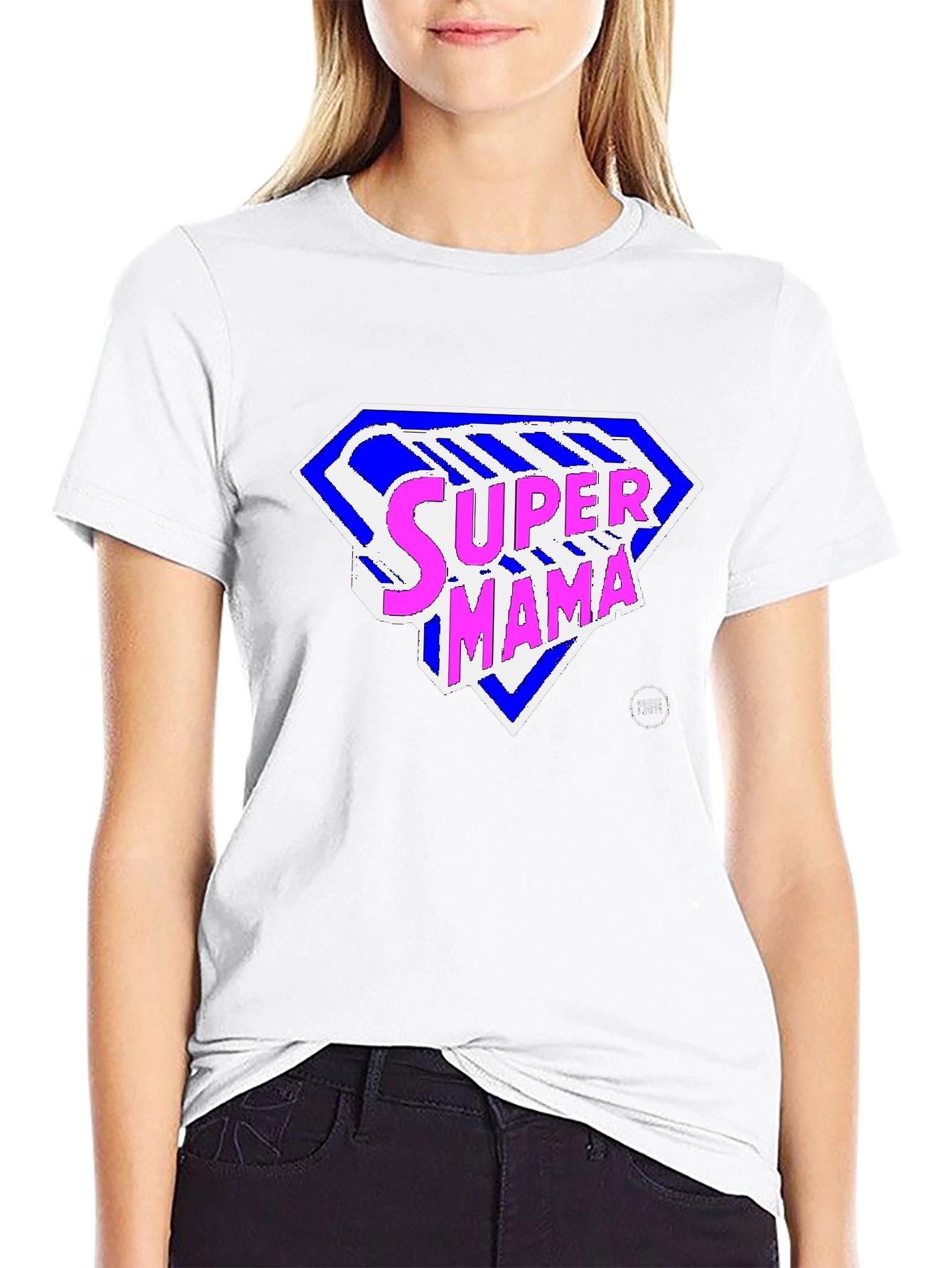 Black Super Mama Graphic Tee - Black T-Shirt for Moms view 9