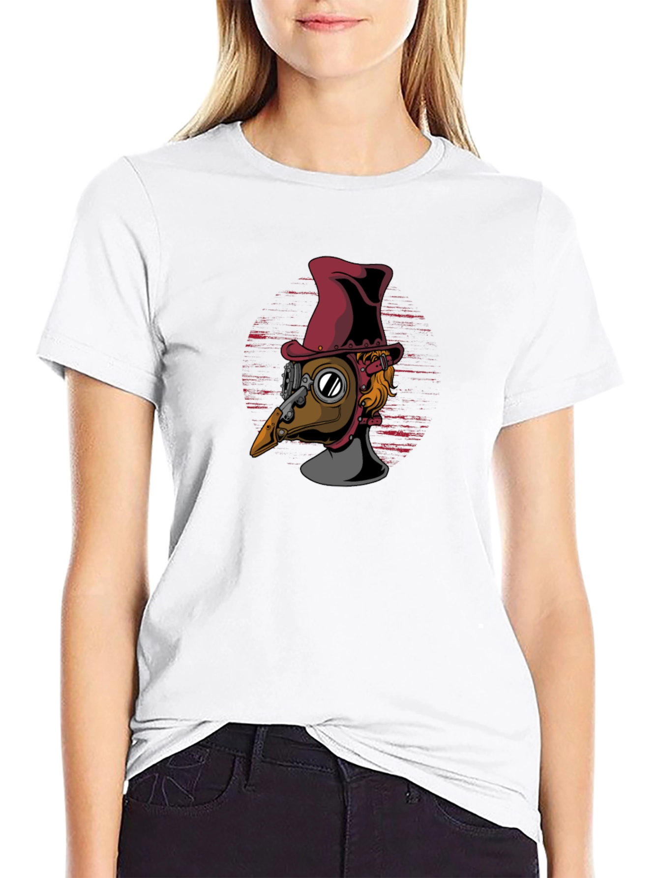 Black Steampunk Plague Doctor T-Shirt - Unique Design view 9