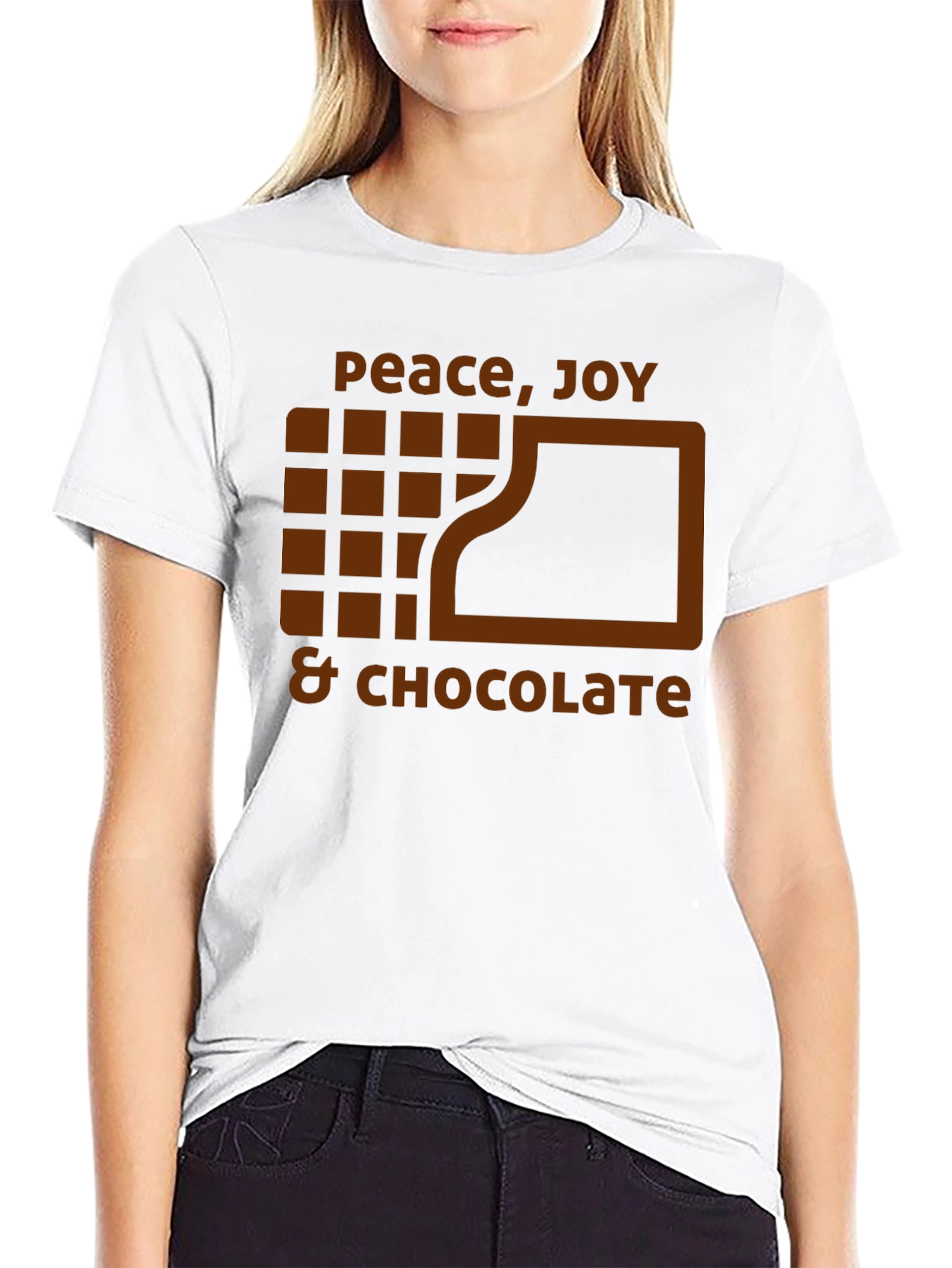 Black Peace, Joy, & Chocolate Graphic T-Shirt view 9