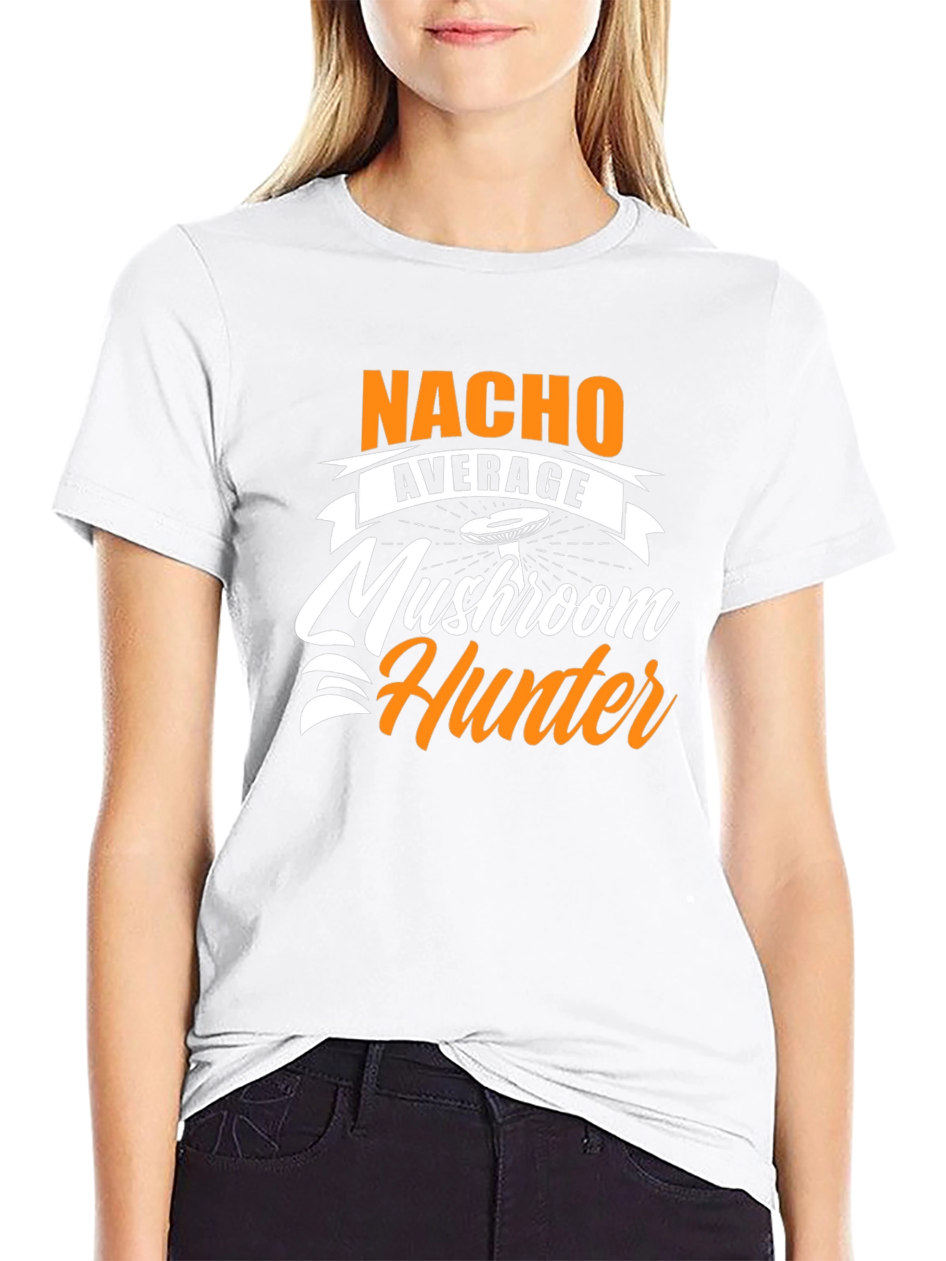 Black Nacho Average Mushroom Hunter Black T-Shirt view 9