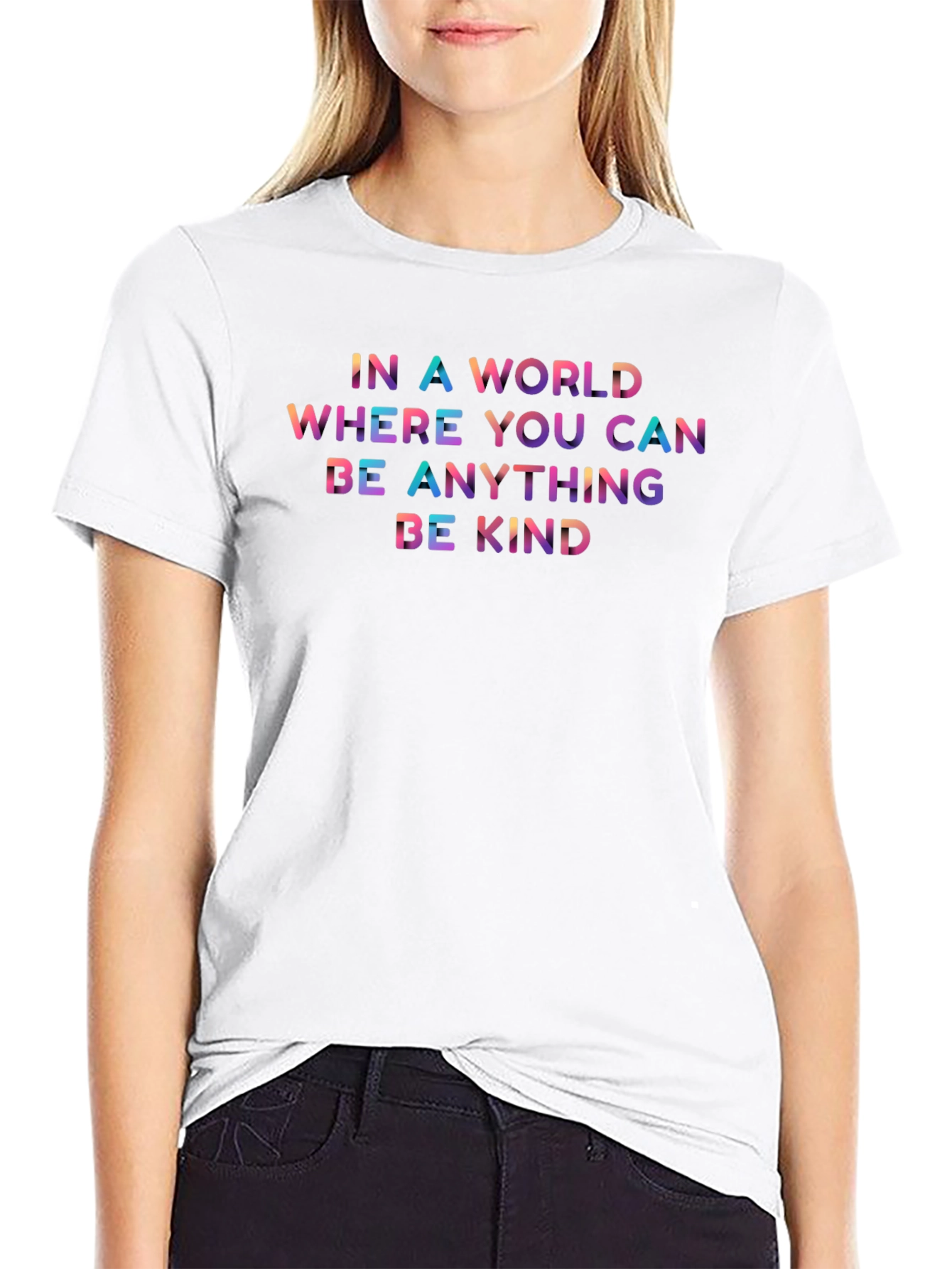 Black Be Kind T-Shirt: Colorful Inspirational Graphic Tee view 9