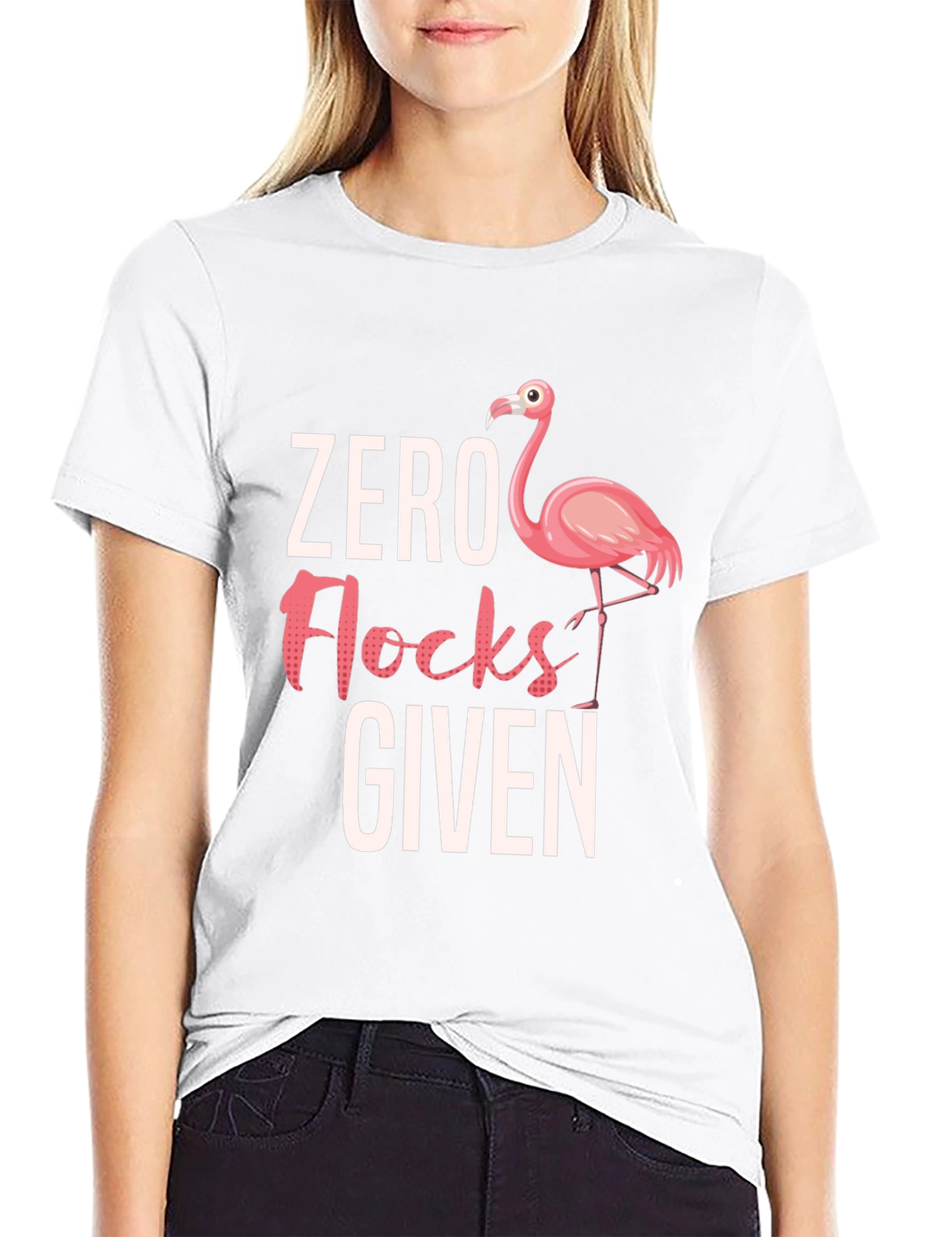 Black Zero Flocks Given Flamingo Graphic Tee view 9
