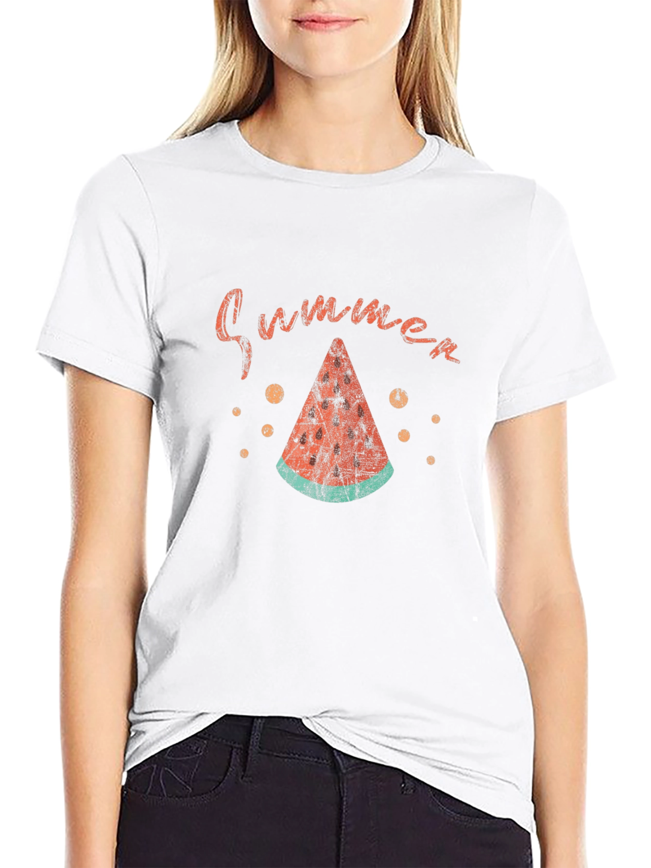 Black Summer Watermelon Graphic T-Shirt view 9