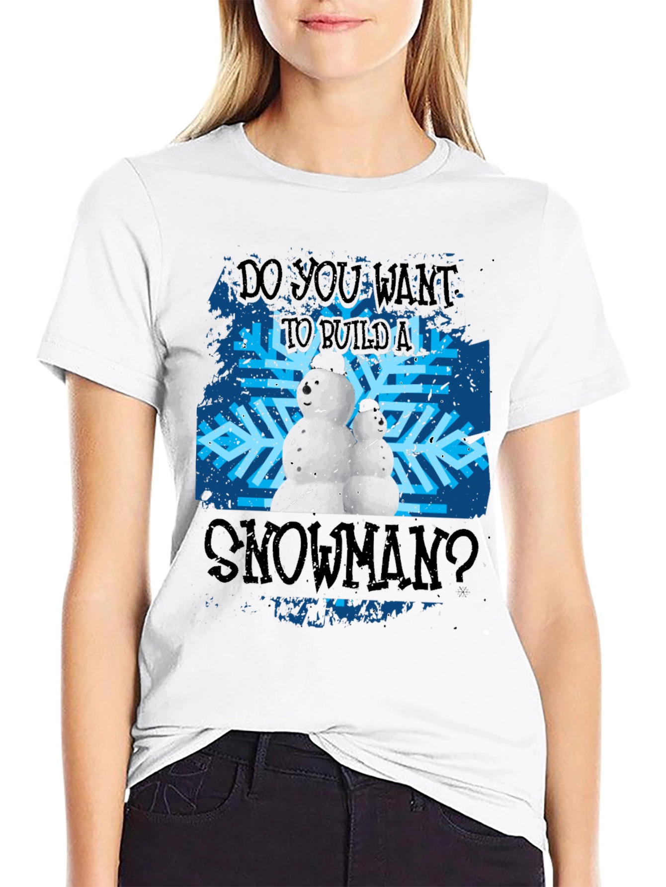 Black Do You Want To Build A Snowman Black T-Shirt view 9