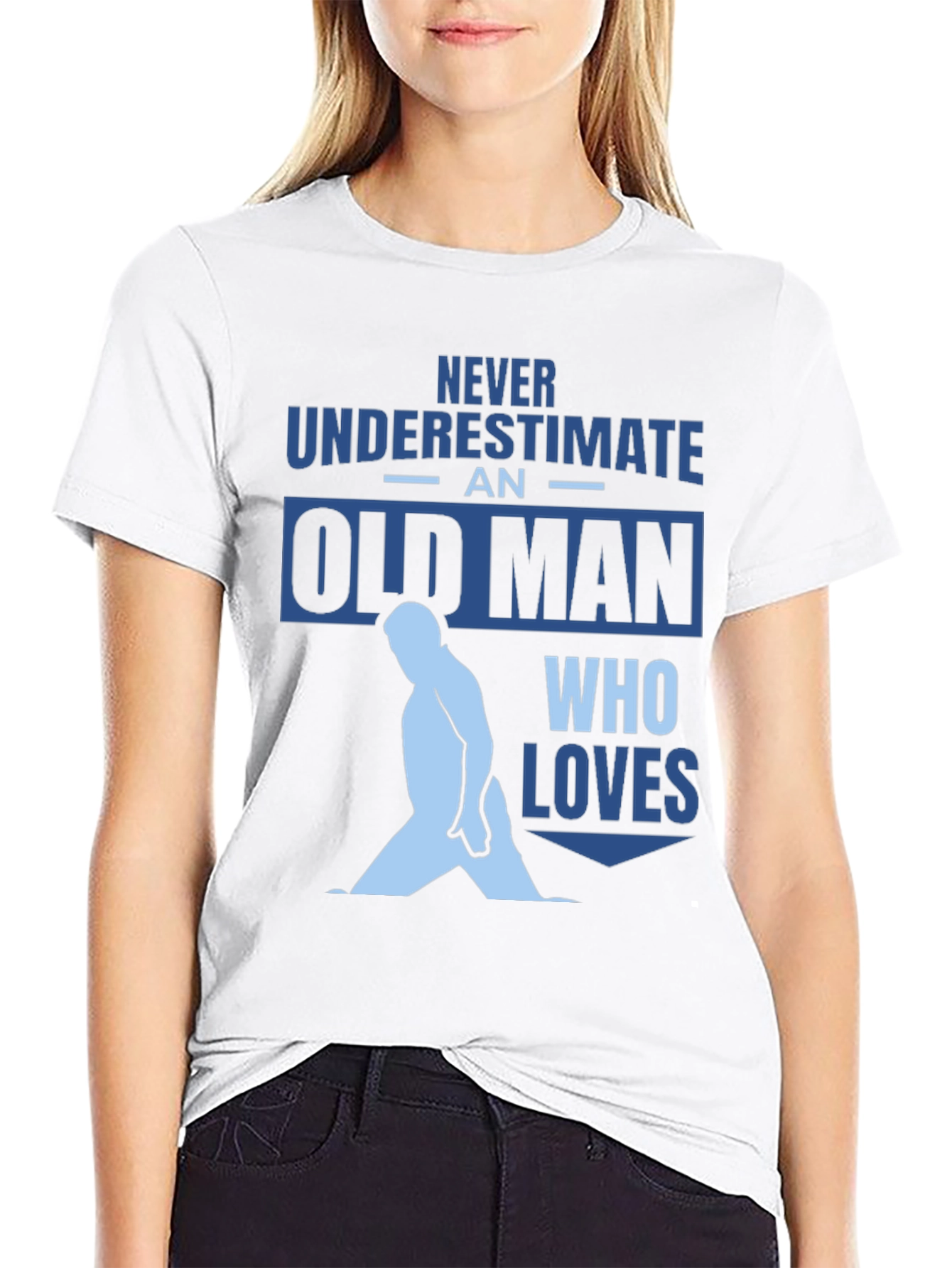Black Never Underestimate Old Man Black T-Shirt view 9